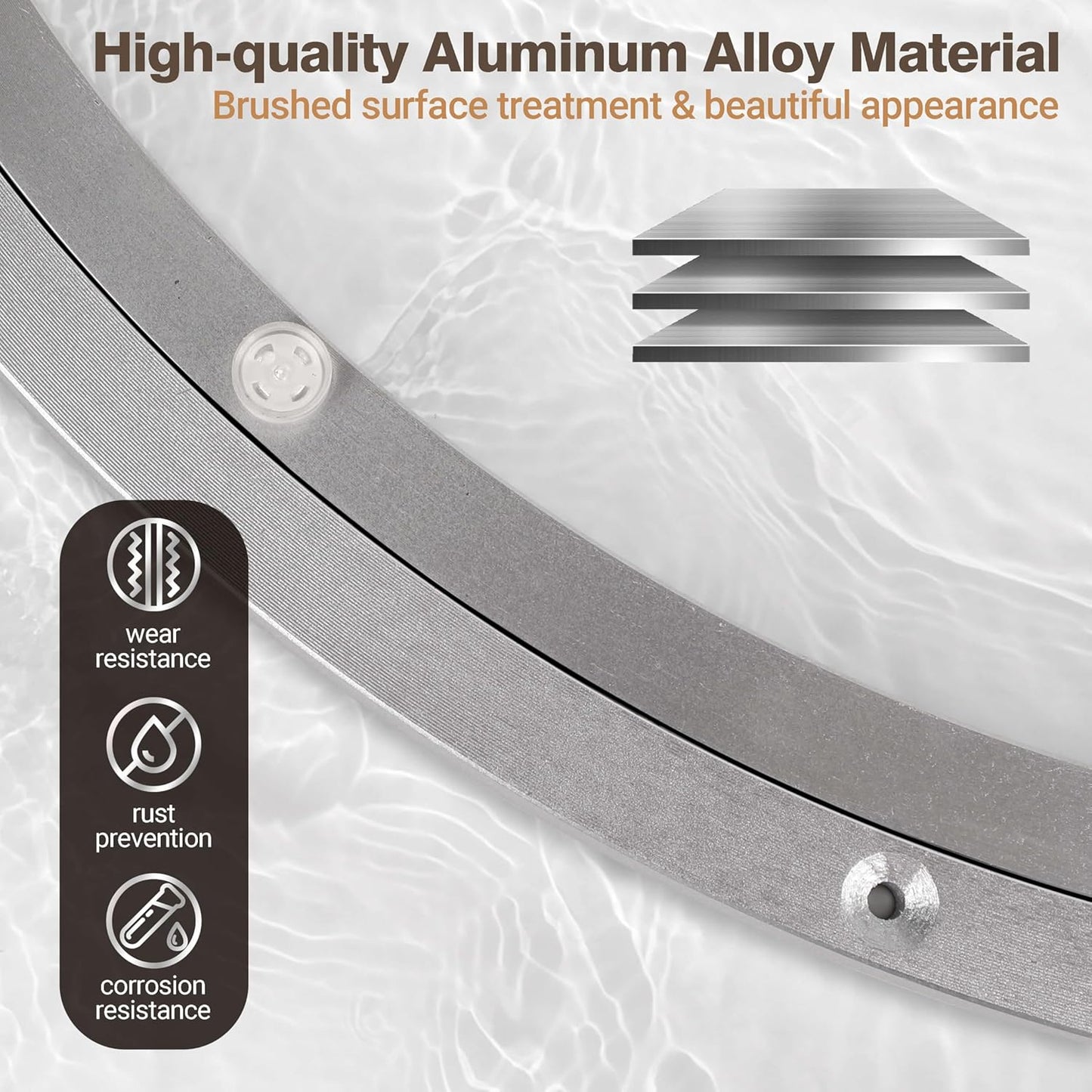 20 Inch Lazy Susan Aluminum Alloy Rotating Turntable Bearing, Non - Slip Metal Bearing Swivel Plate Hardware for Dining and Workbench,440 Pounds Capacity