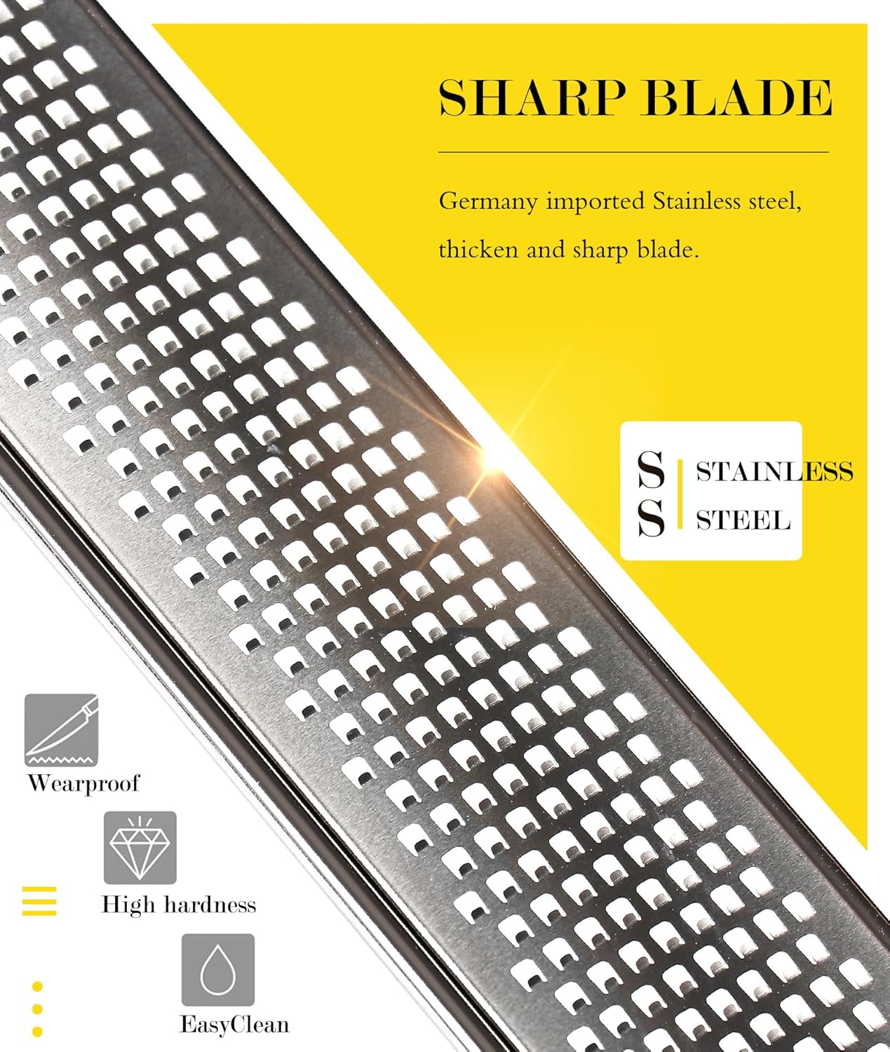 Ourokhome Kitchen Lemon Zester, Stainless Steel Hand Held Parmesan Cheese Grater for Ginger, Chocolate, Coconut, Lime, Nutmeg, Citrus, Fruit, Vegetable with Cleaning Brush, Dishwasher safe, Blue