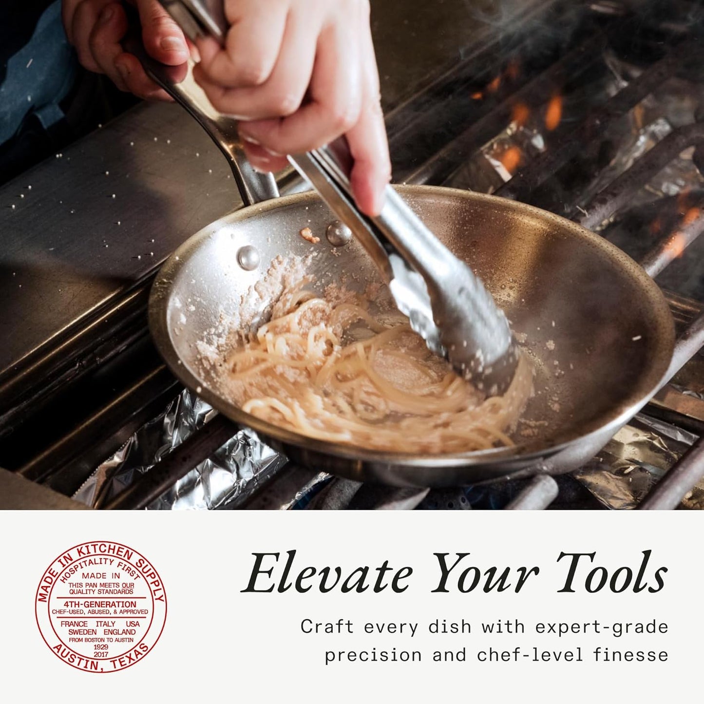 Made In Cookware - 10-Inch Stainless Steel Frying Pan - 5 Ply Stainless Clad - Professional Cookware - Crafted in Italy - Induction Compatible