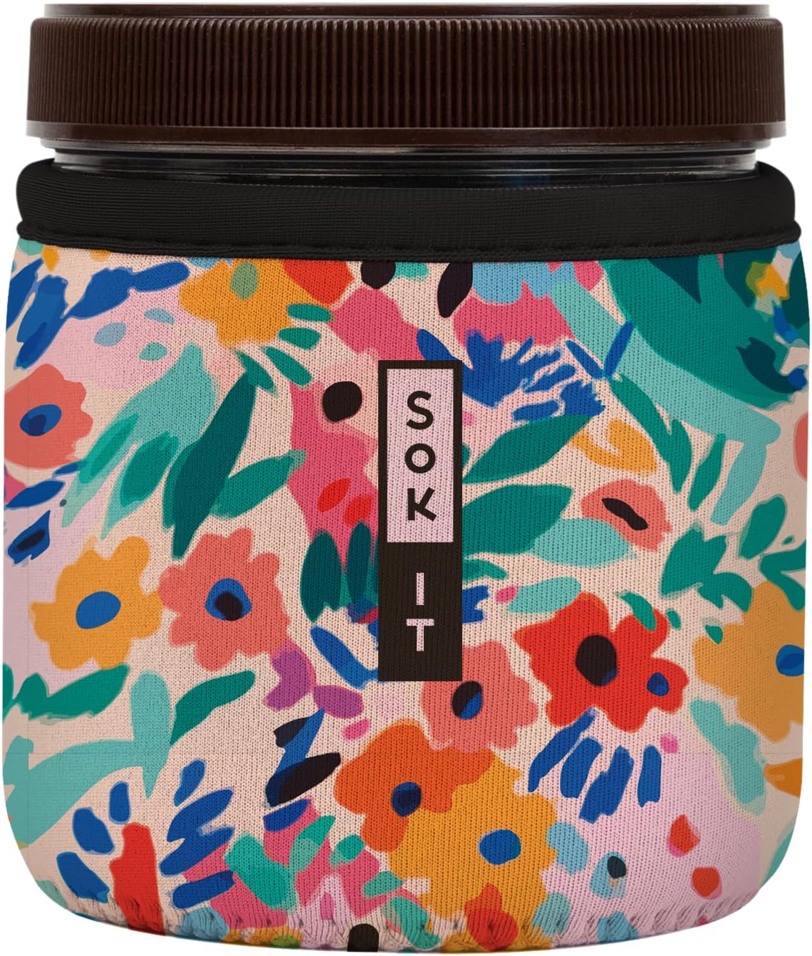 Sok It IceCreamSok Insulated Neoprene Cover (Abstract Floral, Straight Ice Cream Pints)