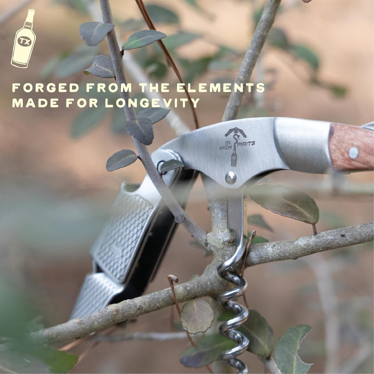 Corkscrew and Wine Key - Bottle Opener for Servers and Bartenders - Rosewood and Stainless Steel - Double Hinged - Waiters Wine Opener