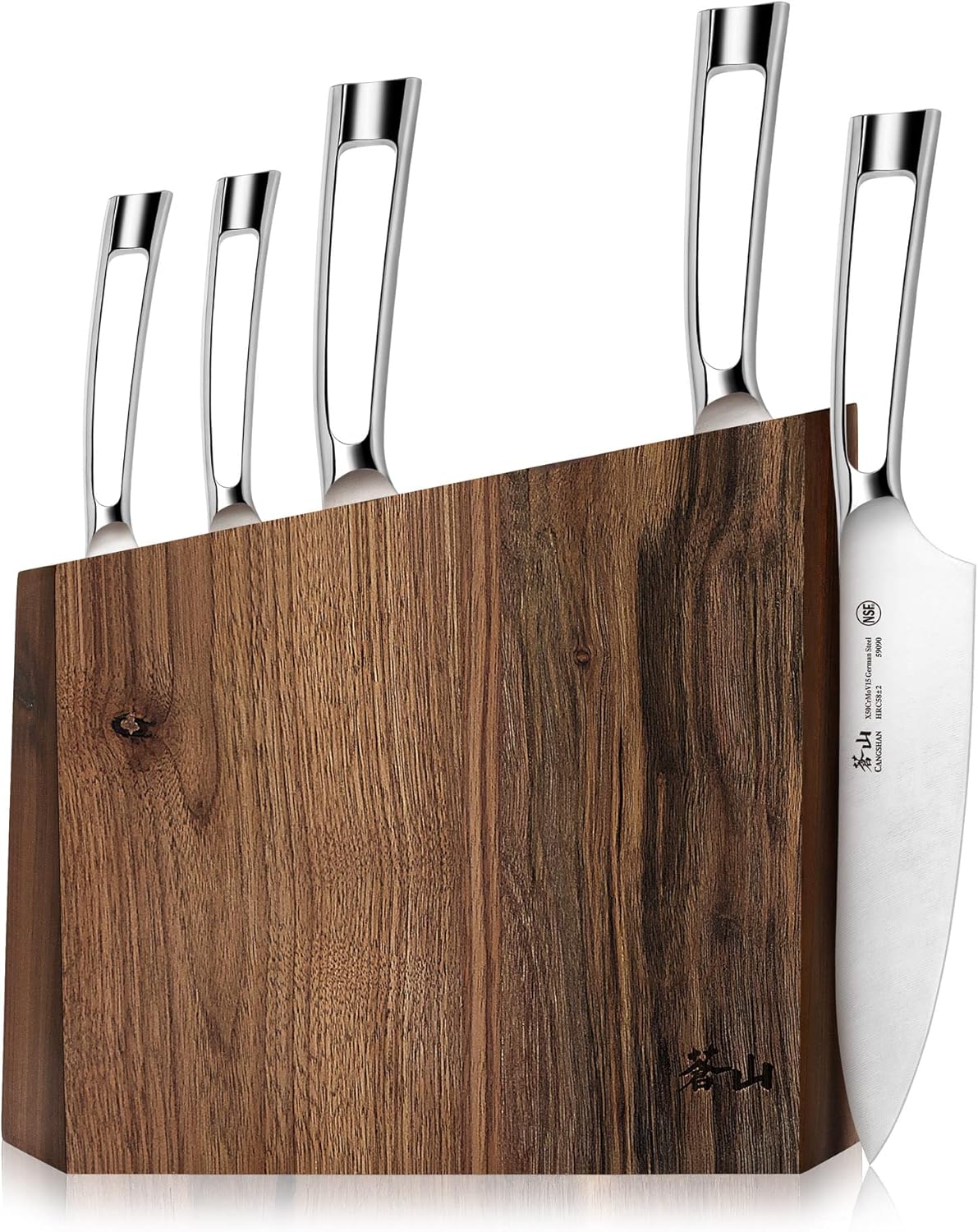 Cangshan N1 Series 6-Piece German Steel Forged Knife Block Set, Walnut Block