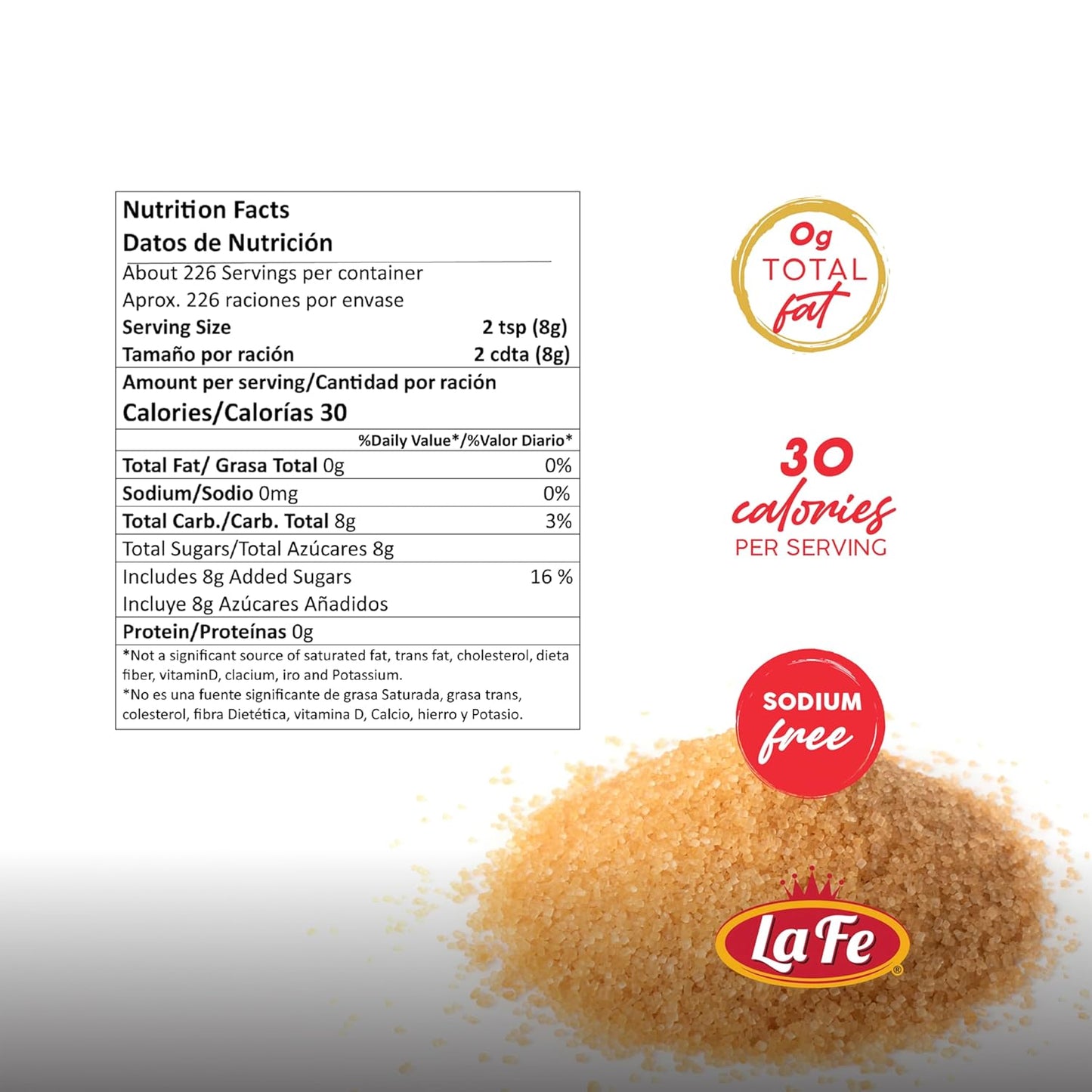 La Fe Brown Sugar 4LB - Azucar Morena - Brown Sugar for Baking