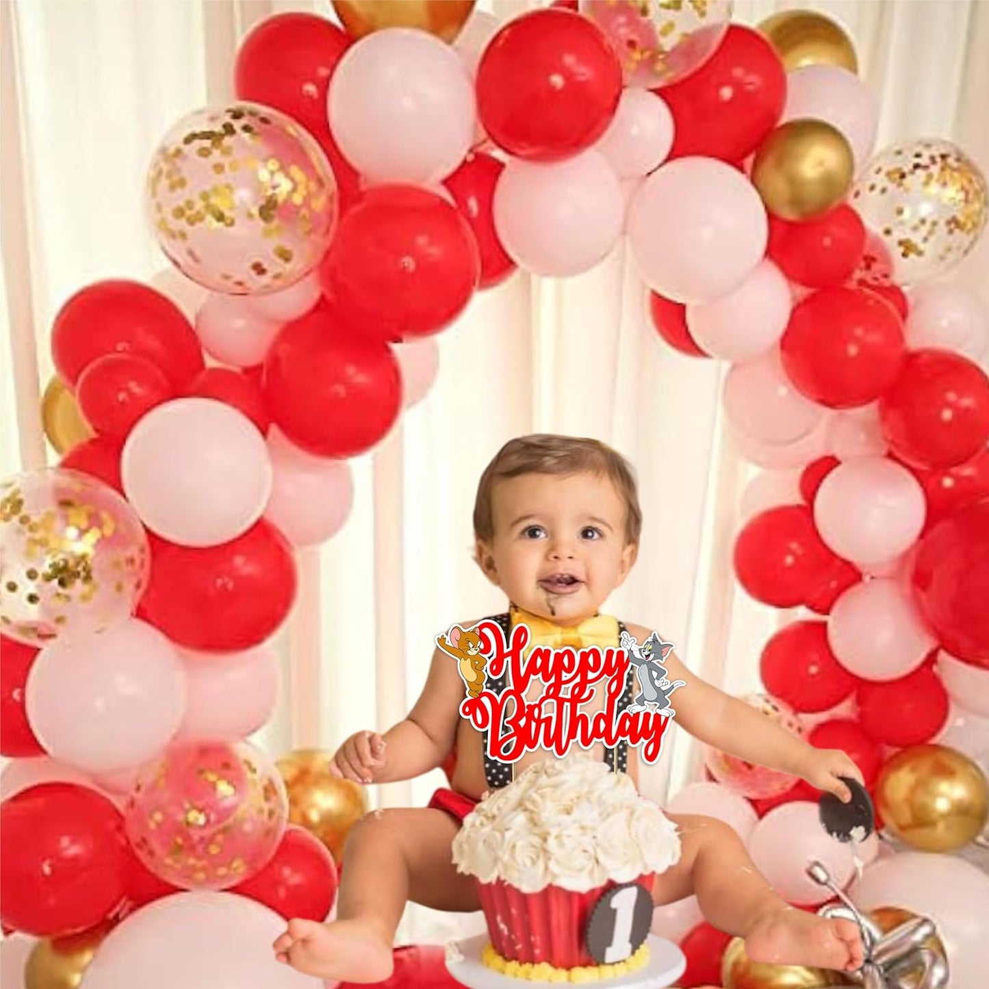 Tom & Jery Happy Birthday Cake Topper