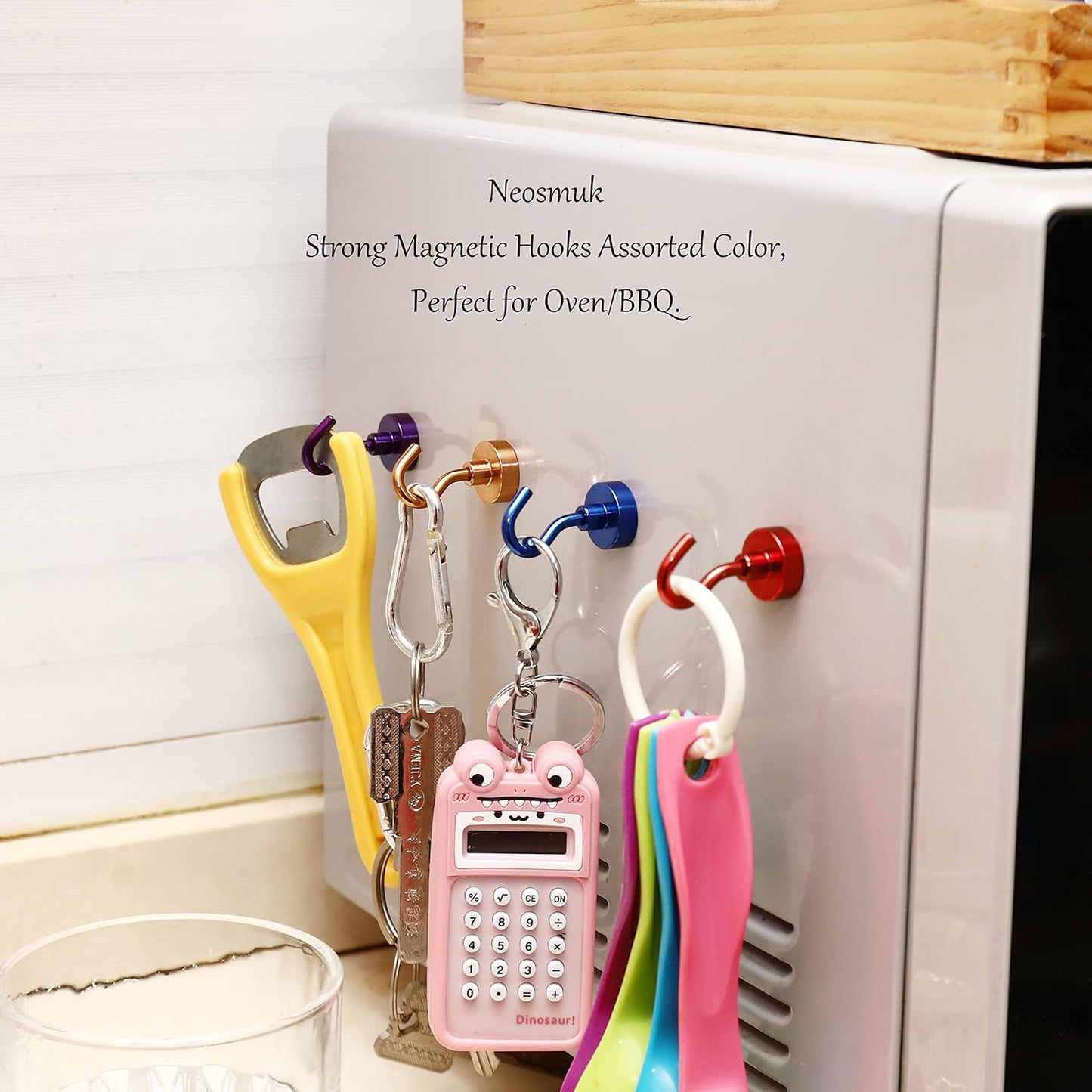 Neosmuk Magnetic Hooks,30lb+ Heavy Duty Earth Magnets with Hook for Refrigerator, Extra Strong Cruise Hook for Hanging, Magnetic Hanger for Cabins, Grill (Bronze, 10 Pack)