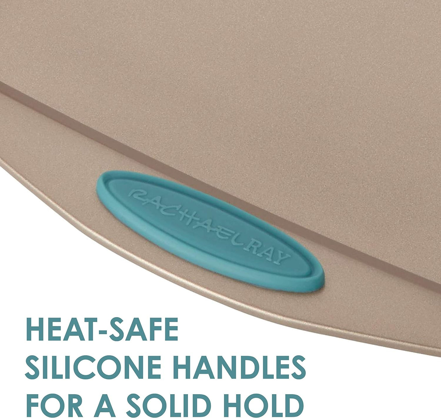 Rachael Ray Cucina Nonstick Baking Pan / Cake Pan With Lid and Grips, Rectangle - 9 Inch x 13 Inch, Brown