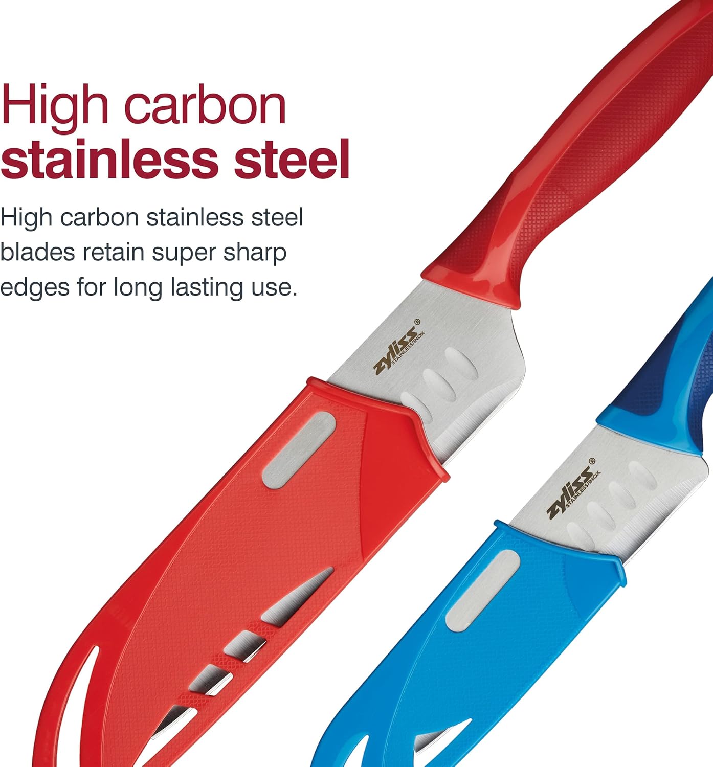 ZYLISS 2 Piece Santoku Knife Set with Sheath Covers, Stainless Steel