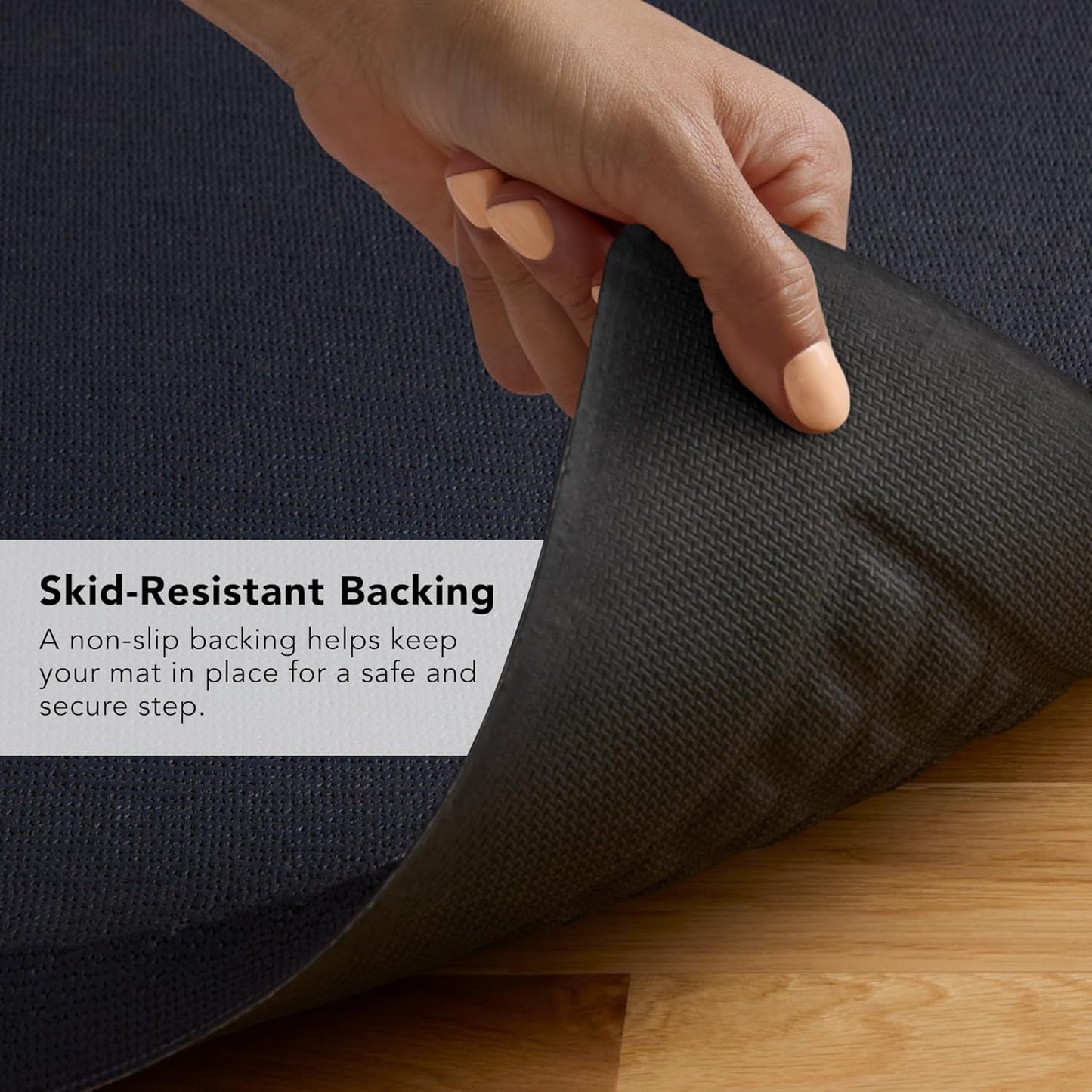 KitchenAid Gourmet Series Kitchen Comfort Gel Mat, Solid Basketweave, Ink Blue, 20"x39"