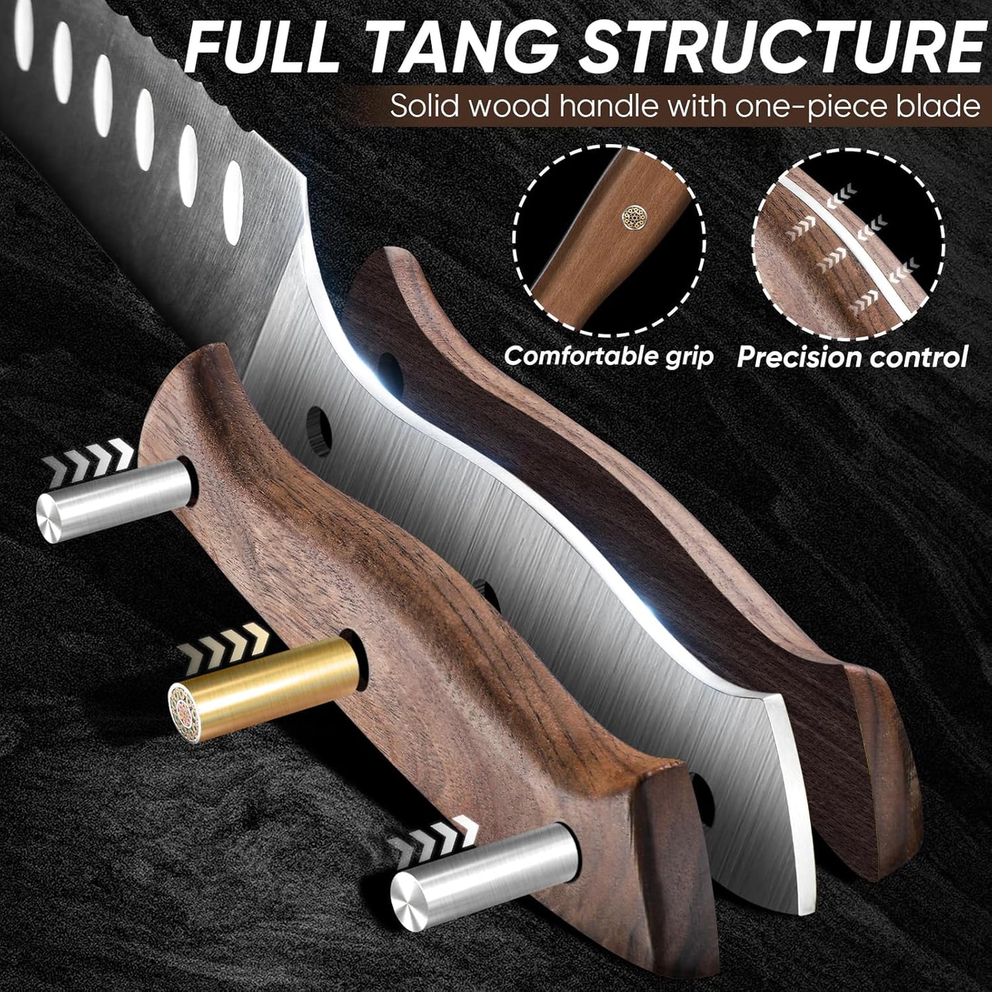 Purple Dragon Bread Knife for Homemade Bread, Serrated Knife, German High Carbon Steel Slicing for Sourdough, Cake and Fruits, Gift Box, Anniversary Idea Gift - Rounded