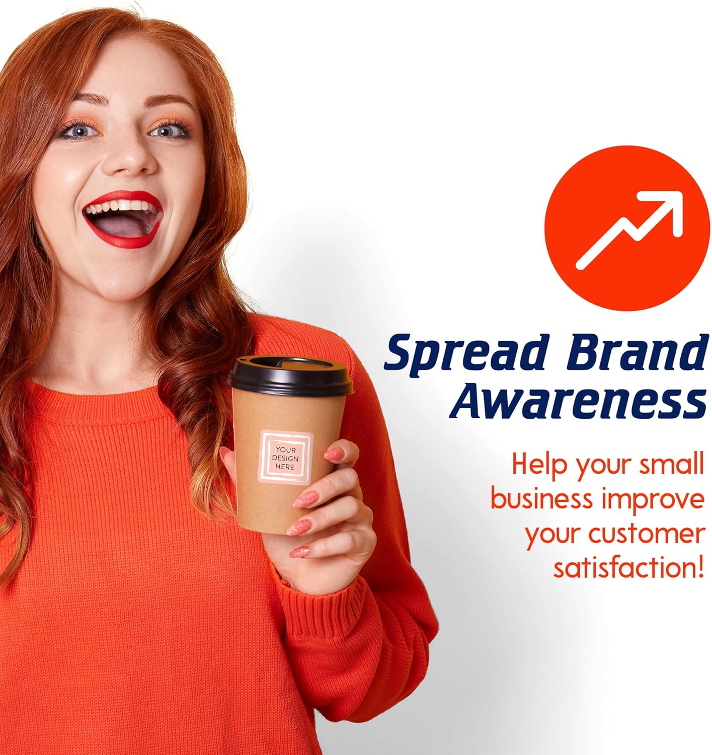 100 Custom Vinyl Stickers - Upload Your own Image, Text, Design, Logo - Personalized Logo Labels for Handmade, Packaging, Bottle, Jars, Candle, Brand Stickers (Peach, 1.5x1.5 Square)