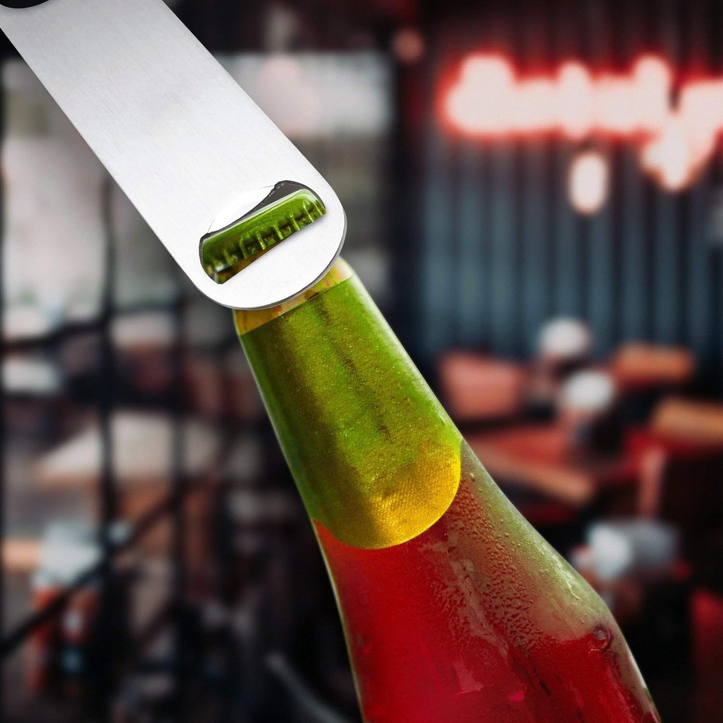 Stainless Steel Beer Bottle Openers Set of 10, Bulk Pack - Bartender Kit, Bar Accessories, Perfect for Parties, Indoor & Outdoor Events - Silver