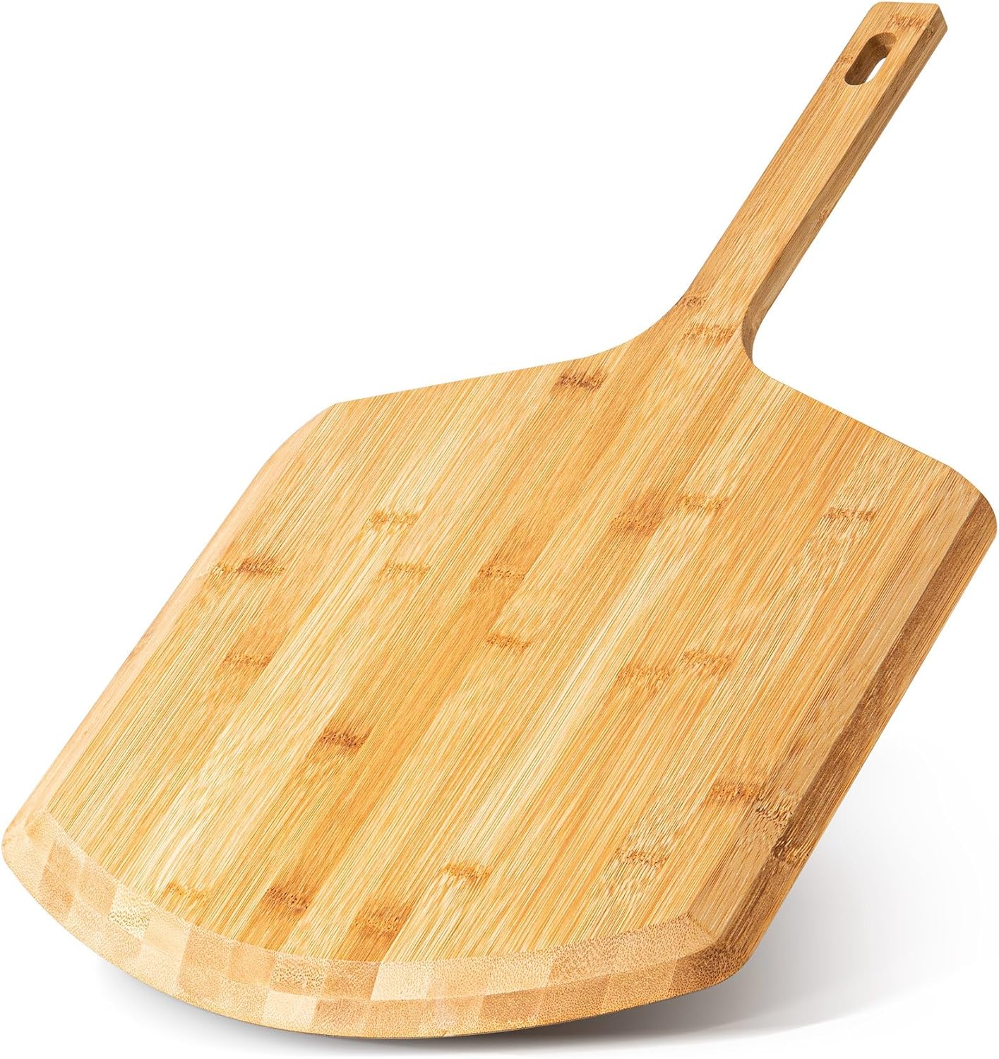 Pizza Peel 16 Inch, Natural Bamboo Pizza Peel Pizza Paddle Spatula Oven Accessory for Large Wood Pizza Board For Transferring & Serving, Wood Pizza Cutting Board for Cheese Bread Fruit Vegetables
