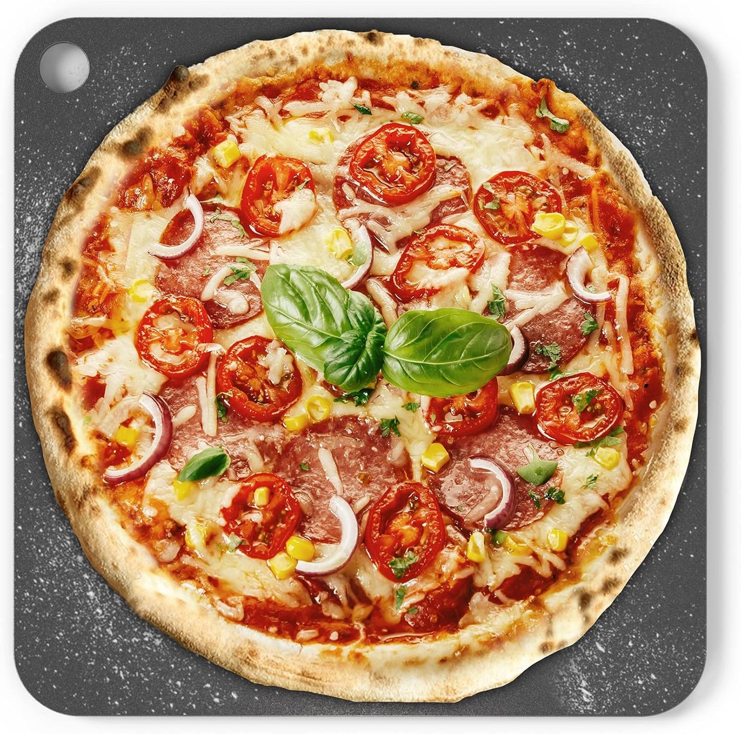 Chef Pomodoro Pizza Steel for Oven 13 Inch 1/4 Inch Thick, Baking Steel for Oven, Grill, Sourdough Bread, Baking Stone for Oven With Lifting Holes 13" X 13" (33.6 x 33.6 cm)
