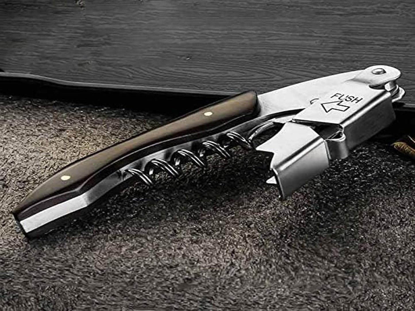Professional Waiter Corkscrew Wine Key for Bartenders Set of 3,With Long Rosewood Handle Stainless Steel Handle Wine Opener for Bar Restaurant Waiters, Sommelier, Bartend (Black Wood 3 Packs)