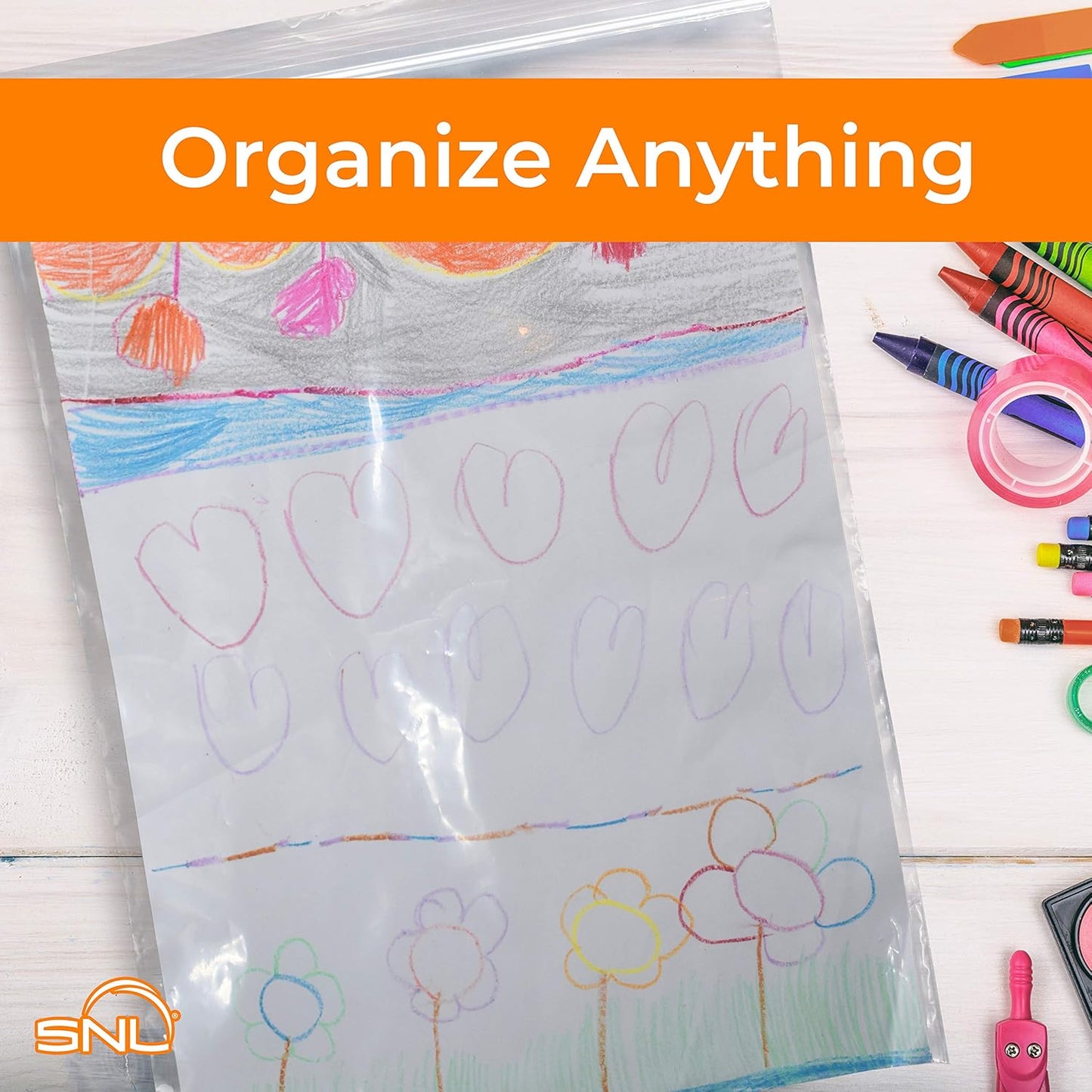 SNL Quality Zipper Locking Reclosable Clear Disposable Plastic Bags, Strong | 9" X 12" - 2 MIL - 100 Bags