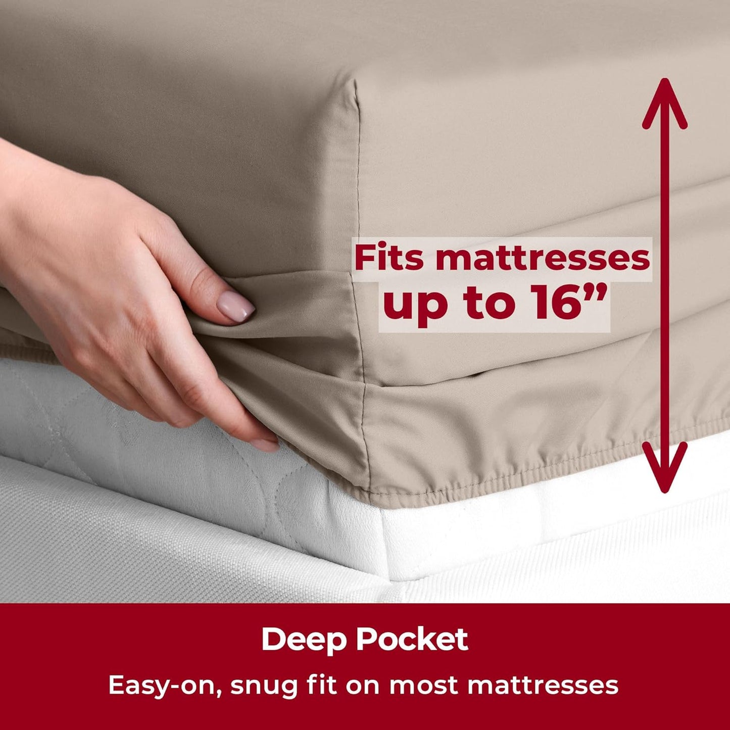 Mellanni Twin Sheets Set - 3 PC Iconic Collection Bedding - Hotel Luxury, Extra Soft, Cooling Bed Sheets - Wrinkle, Fade, Stain Resistant (Twin, Tan)