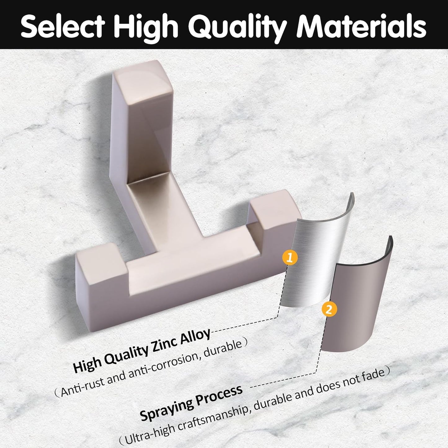 5 Pack Heavy Duty Coat Hook Wall Mount with Screw Retro Double Coat Hook Utility Hook for Coats, Scarves, Bags, Towels, Keys, Hats, Mugs (Dark Sliver)