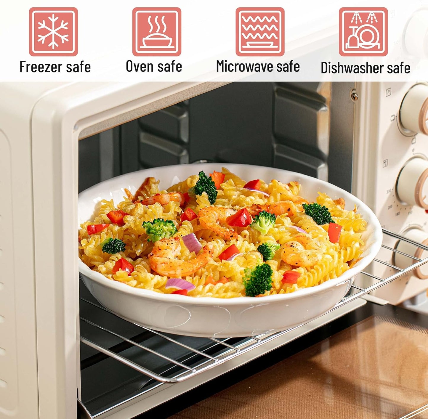 BTAT- Ceramic Pie Dish, 4 Pcs, 10.5" and 9.5", White Pie Pans for Baking, Deep Dish Pie Plate, Deep Dish Pie Pan, Deep Pie Dish for Baking, Pie Plates for Baking, Deep Pie Dish, Pie Baking Dish