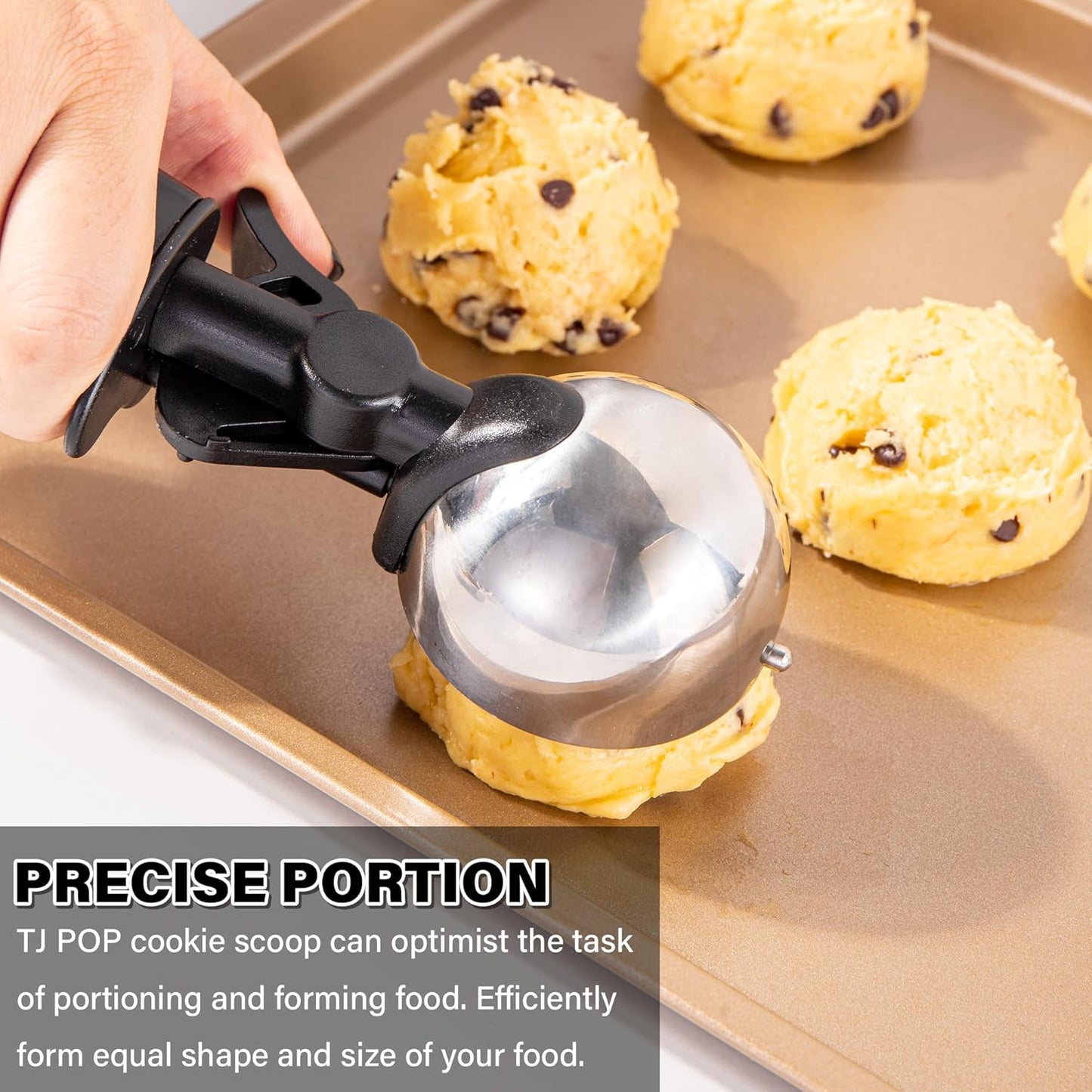 Ice Cream Scoop Set, Cookie Scoop set of 3, 3.25 Tbsp/ 4.9 Tbsp / 6 Tbsp Ice Cream Spoon with Trigger, Cookie Dough Scoop, Portion Scoop 1.63 oz, 2.45 oz, 3oz