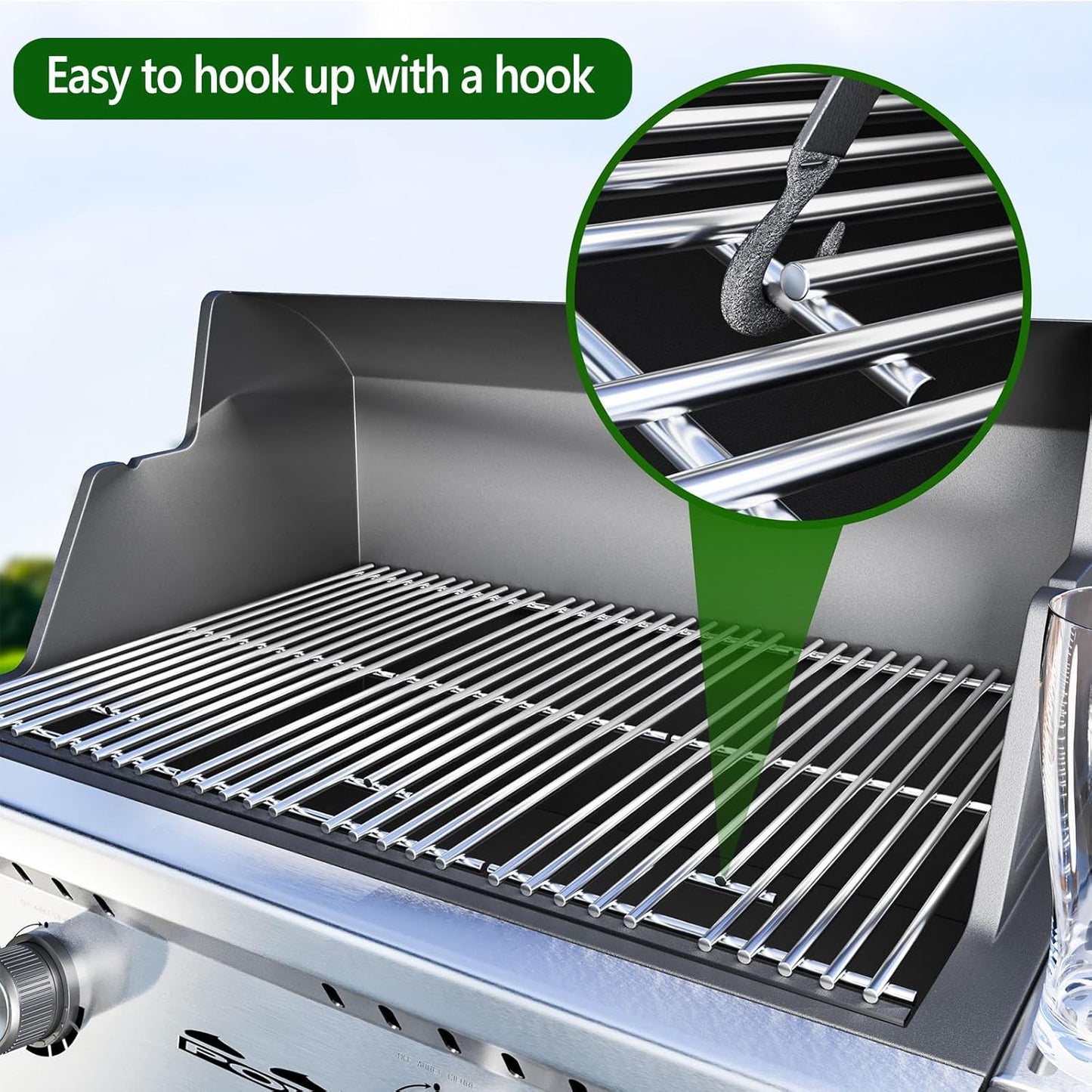 SF4362(2-Pack) 15" Cooking Grates Replacement for Broil King, Broil-Mate, Huntington, Sterling Gas Select Gas Grill Models, Stainless Steel Grill Grates