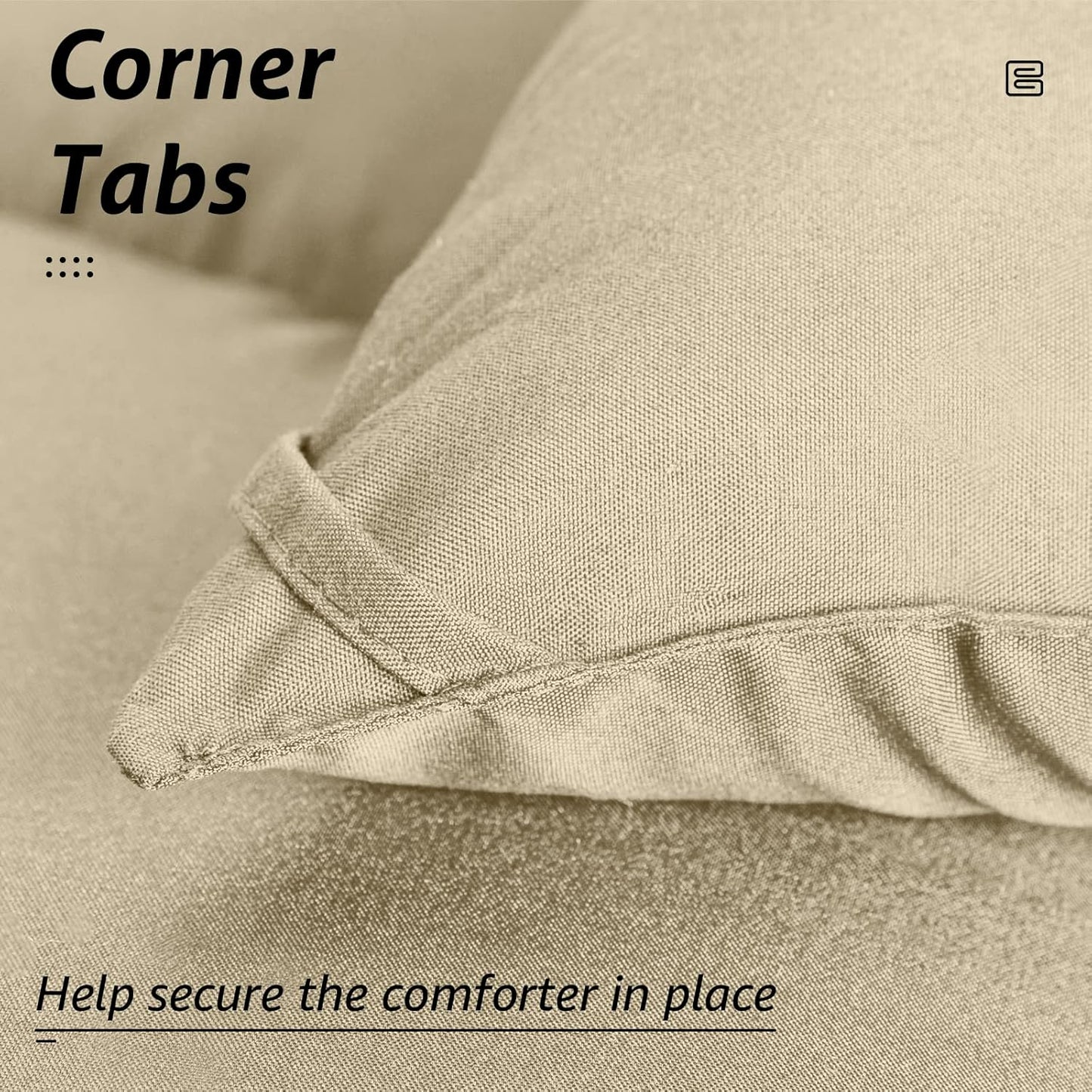 HYLEORY All Season Queen Size Bed Comforter - Cooling Down Alternative Quilted Duvet Insert with Corner Tabs - Winter Warm - Machine Washable - Beige