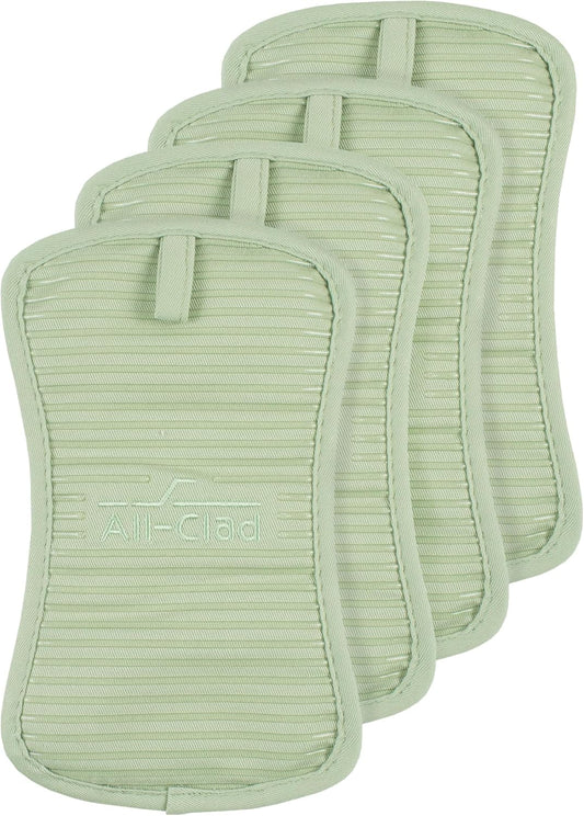 All-Clad Premium Pot Holder & Hot Pad: Heat Resistant to 500 Degrees - 100% Cotton, 10"x6.25" Hot Pad for Kitchen and Barbeque, 4-Pack, Fennel