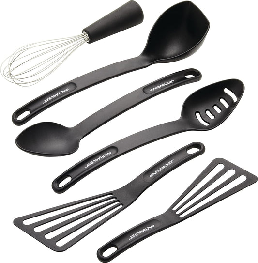 Rachael Ray Tools and Gadgets Kitchen/Cooking Utensil Set, 6 Piece, Black