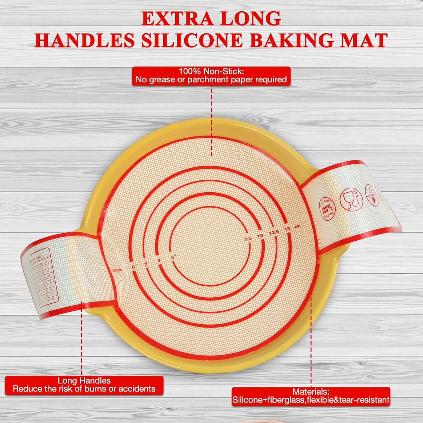 Silicone Bread Sling for Dutch Oven Baking Mat With Extra Long Handles Sourdough Bread Baking Supplies Non-Stick Silicone Mat Reusable Heat Resistant Food Grade Cooking Sheets Liners 2 PCS