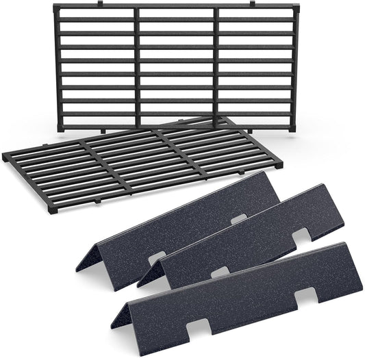 QuliMetal 7637,7635 Grill Parts for Weber Spirit E-210, Spirit 200, GS4 Spirit II 200, Spirit II E-210 Series, Spirit II E-210 Gas Grills,(Front-Mounted Control),15.3" Flavorizer Bars & 17.5" Grates