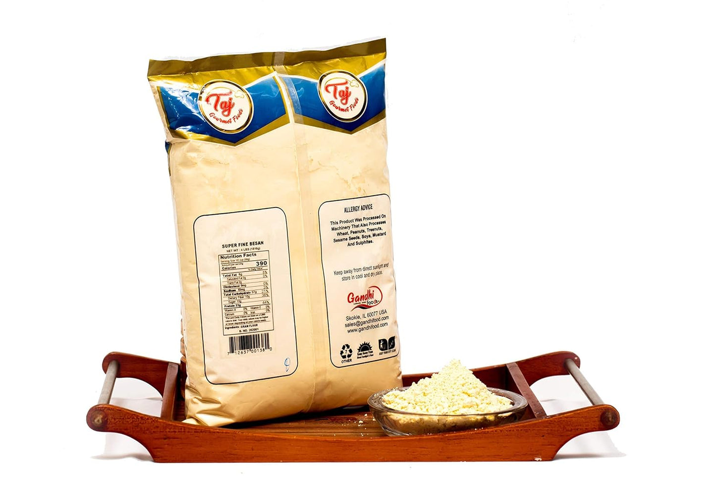 TAJ Premium Indian Besan Flour (Chick Pea, Gram Flour) (4-Pounds)