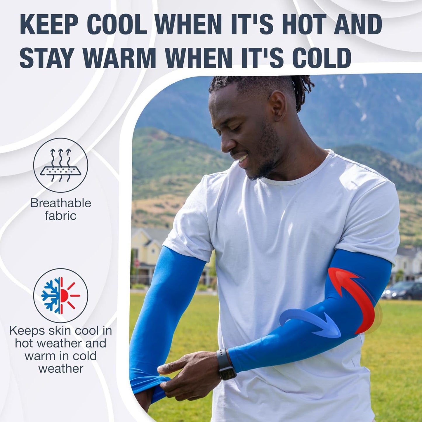 SportsTrail Cooling Arm Sleeves for Men & Women – Breathable, UV Sun Protection, Sports Arm Sleeves for Women, Men & Youth