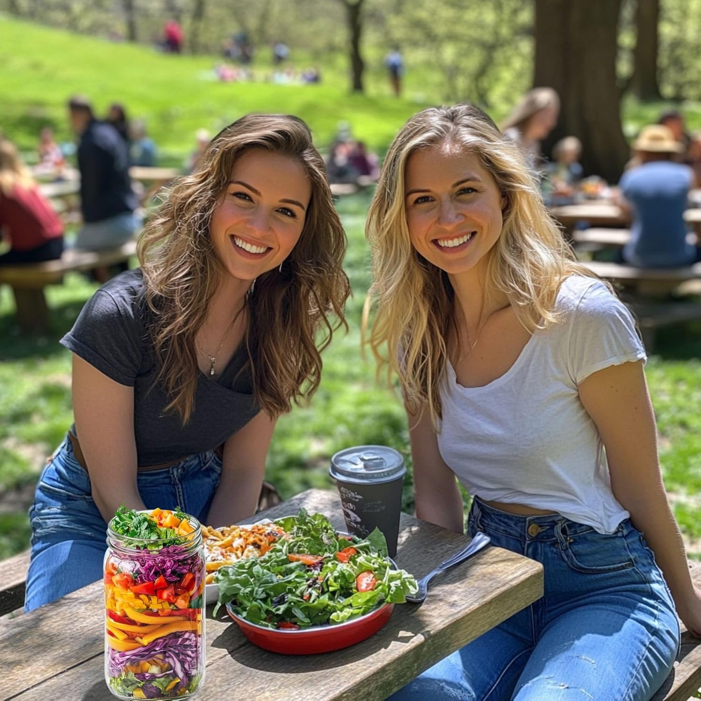 Jarming Collections 32oz Extra Wide Mouth Glass Storage Jar with BPA-Free Plastic Lid – Quart Size Airtight Mason Jar for Kitchen, Pantry, and Food Storage (Set of 2)