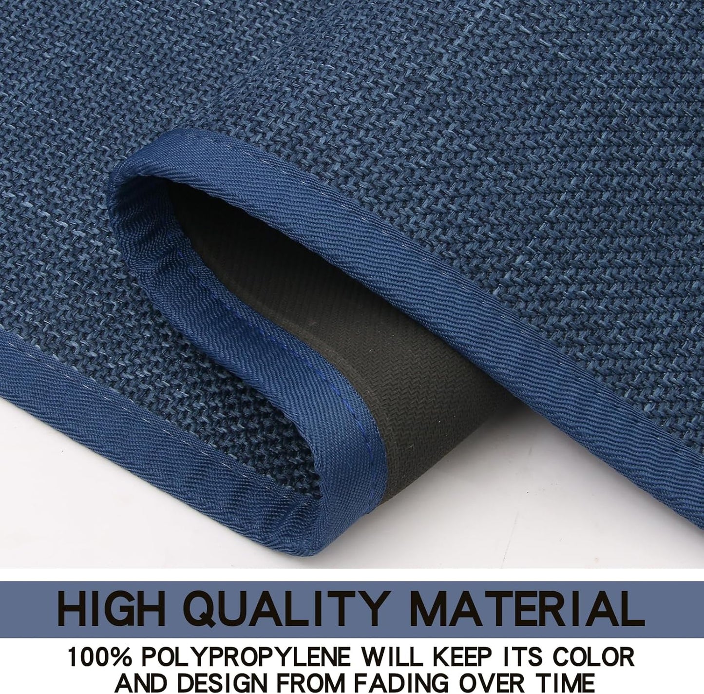 Kitchen Mat Set of 2 PCS, Cushioned Non Slip Rugs for Kitchen Floor, Absorbent Runner Comfort Standing Mats Washable for Kitchen, Office, Home (Dark Blue, 17.3"x47"+17.3"x71")