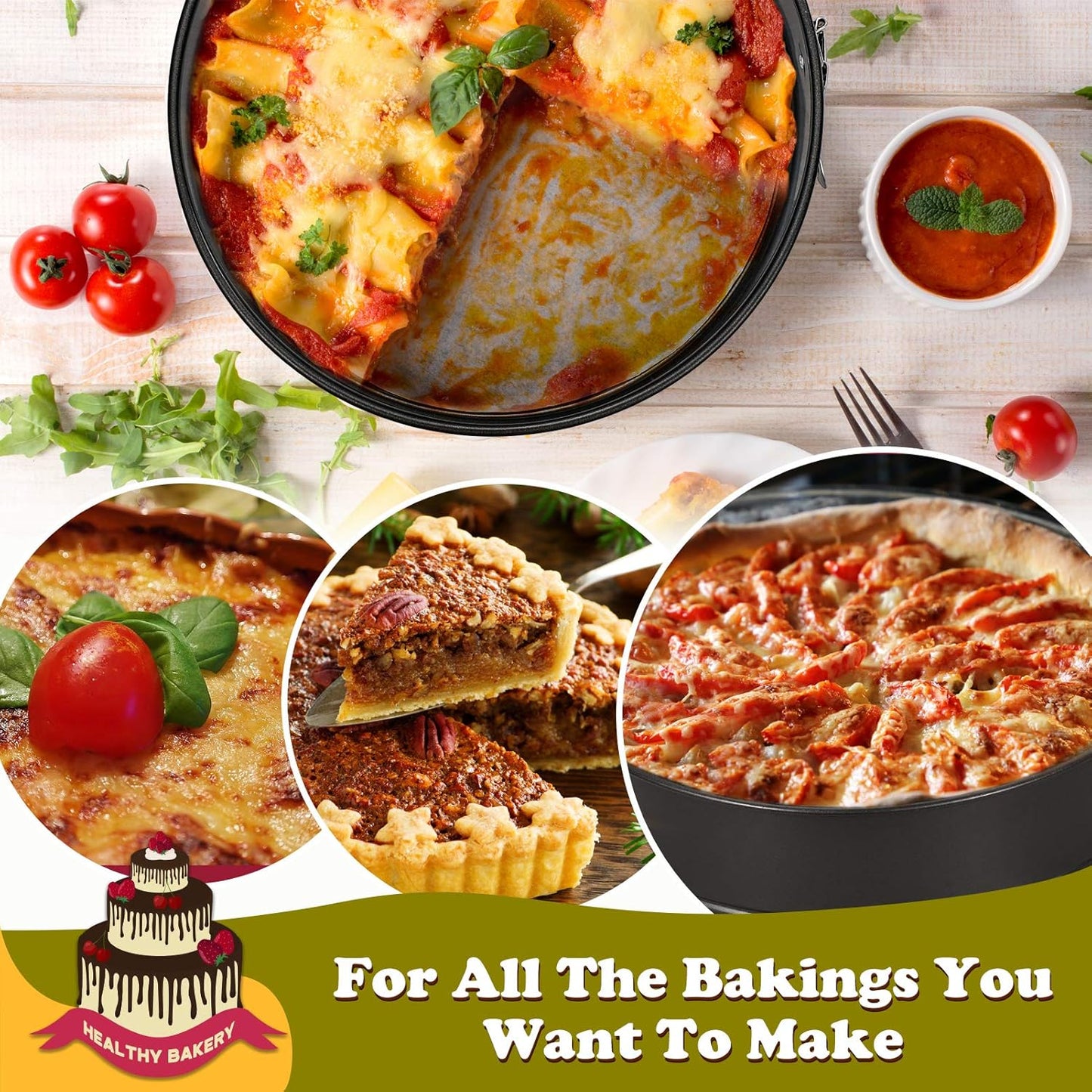 Hiware 10 Inch Non-stick Springform Pan with Removable Bottom/Leakproof Cheesecake Pan