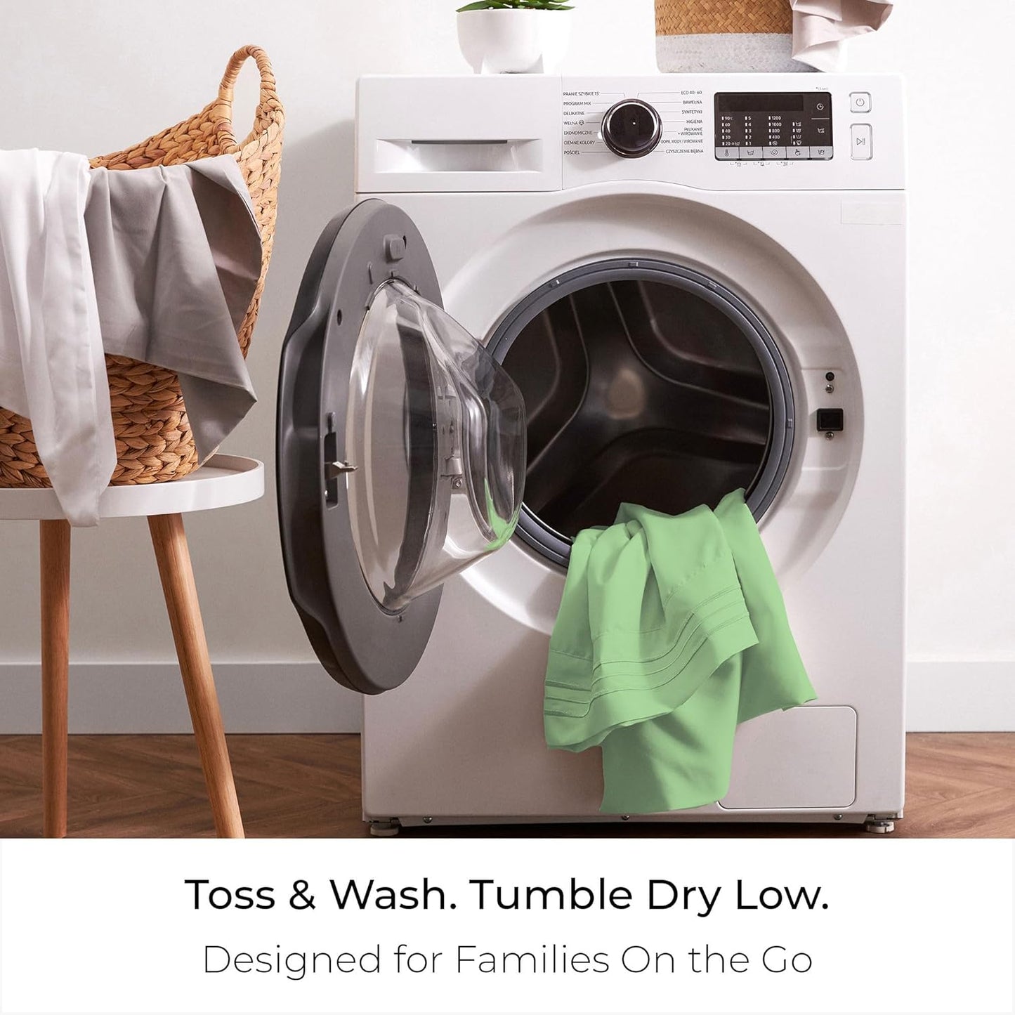 Mellanni Queen Sheets Set - 4 PC Iconic Collection Bedding - Hotel Luxury, Extra Soft, Cooling Bed Sheets - Wrinkle, Fade, Stain Resistant (Queen, Pistachio)