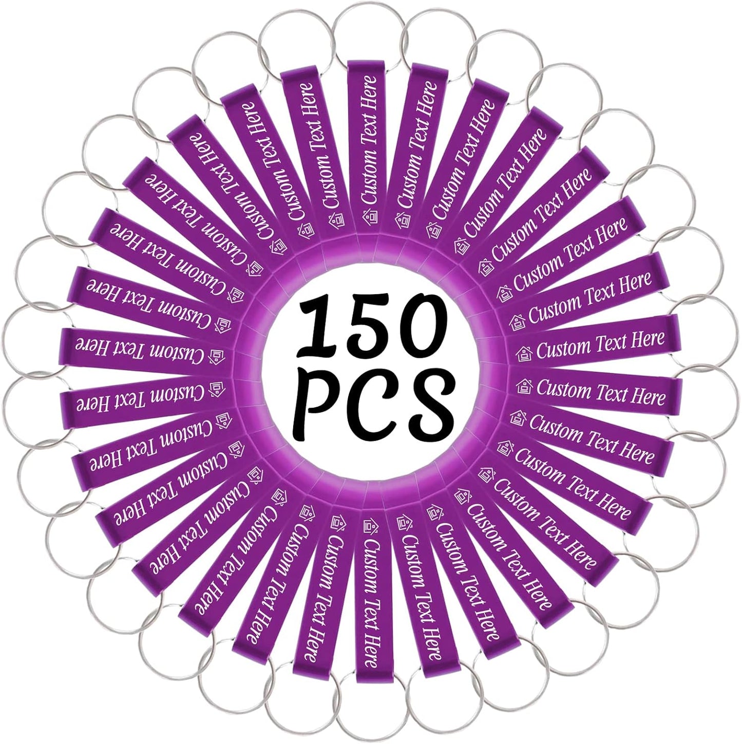 150PCS Personalized Bottle Opener Keychain Bulk Custom Beer Bottle Opener with Logo Text Engraved Wedding Bottle Opener Favors Customized Gifts for Guests Baby Shower Birthday Party-Purple