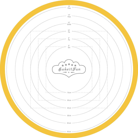 17.75 Inch Round Silicone Pastry Mat | Non Stick BPA-Free | Metric & Imperial Guides | Oven Microwave Freezer Dishwasher Safe - 450 °F to -40 °F