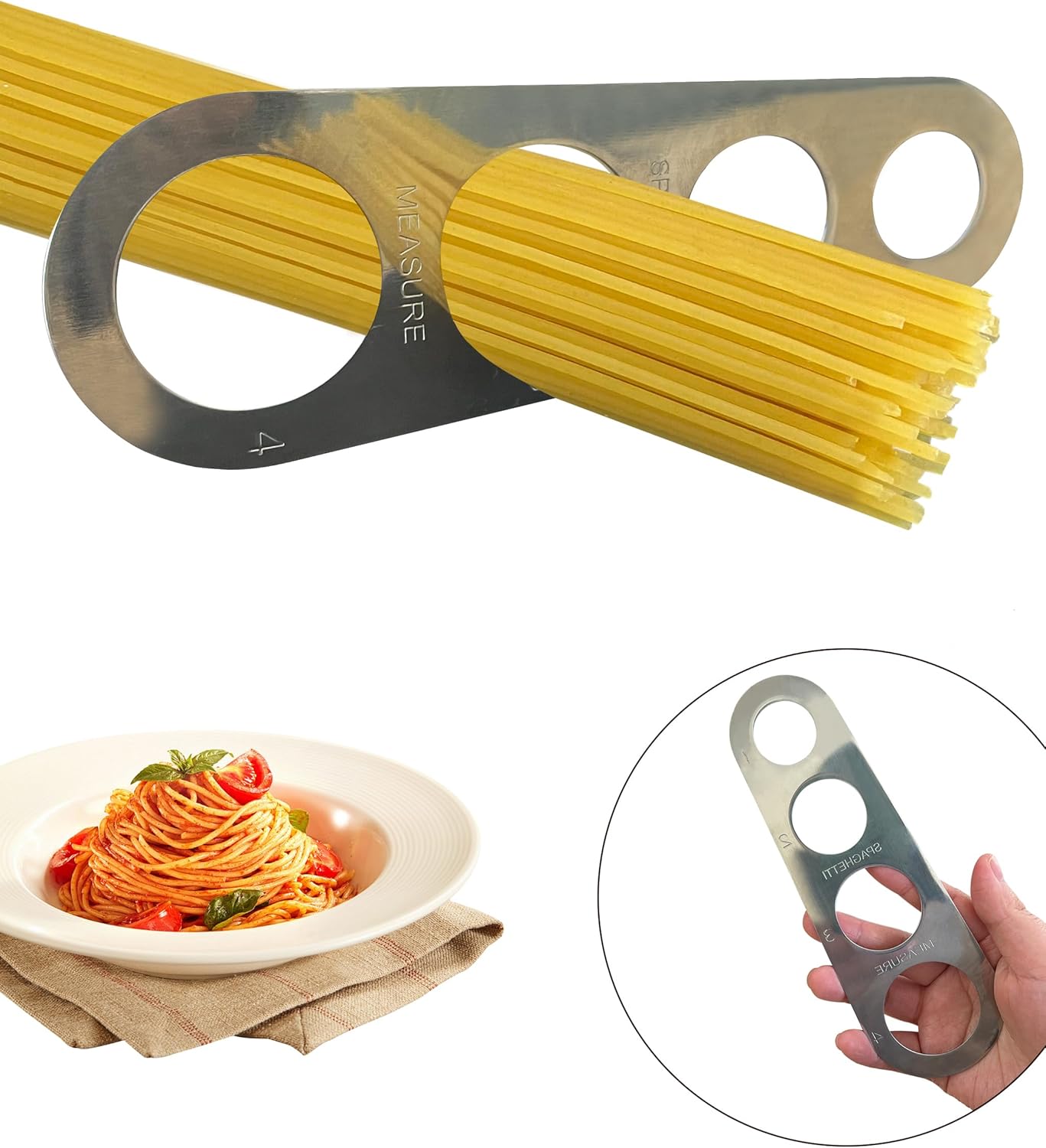 Stainless Steel Spaghetti Measurer Tool YQBOOM 2Pcs Pasta Portion Tool Measuring Tool for Cooking Spaghetti Noodles