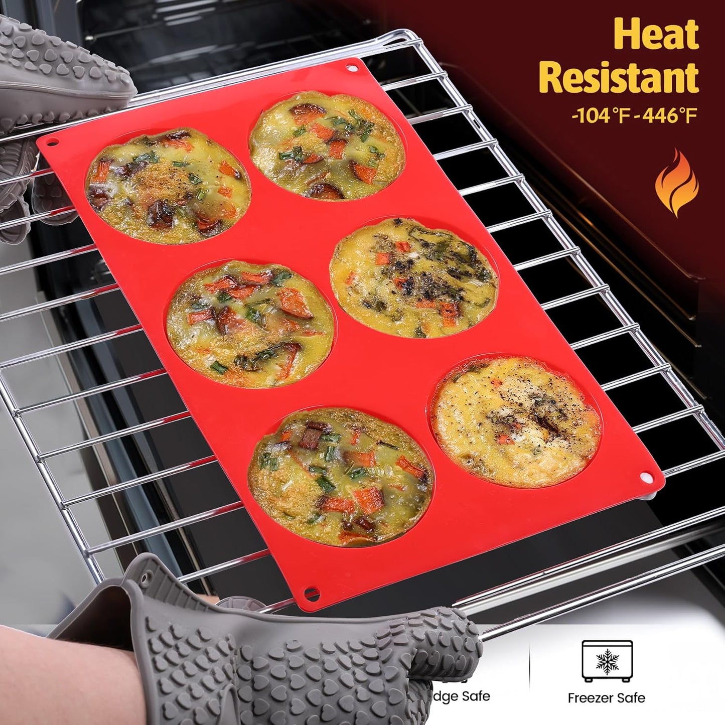 Silicone Egg Pans, 3 Inch Muffin Top Pan Non Stick Molds for Breakfast Sandwiches, 3 Pack Whoopie Pie Pan, Circle for Baking English Muffins, Egg Sandwich, Whoopie Pies