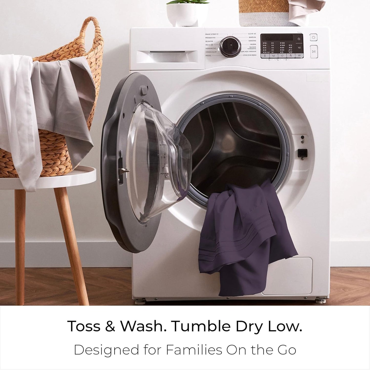 Mellanni Full Sheets Set - 4 PC Iconic Collection Bedding - Hotel Luxury, Extra Soft, Cooling Bed Sheets - Wrinkle, Fade, Stain Resistant (Full, Purple)