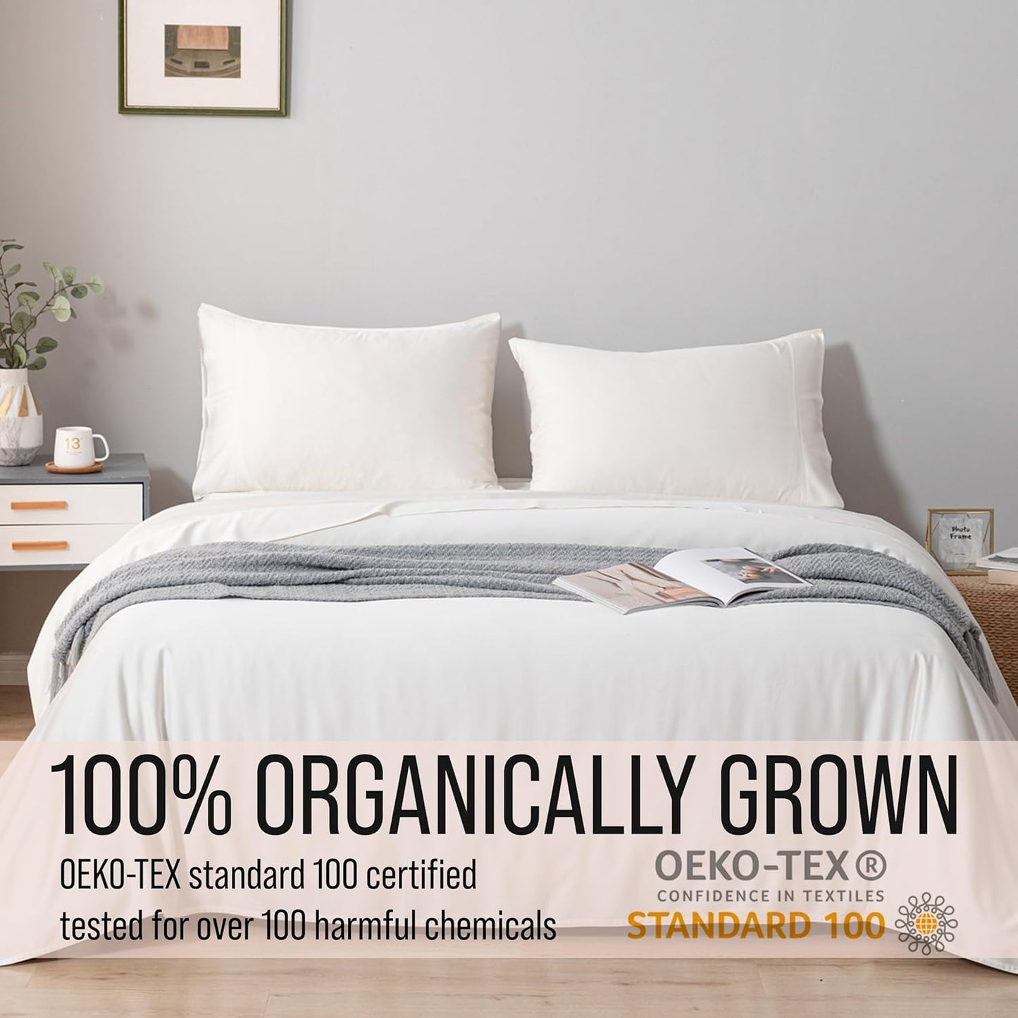 Bella Coterie Luxury Bamboo Viscose Full Size Sheet Set | 100% Organically Grown | Ultra Soft | Cooling for Hot Sleepers | 18" Deep Pocket [Ivory]