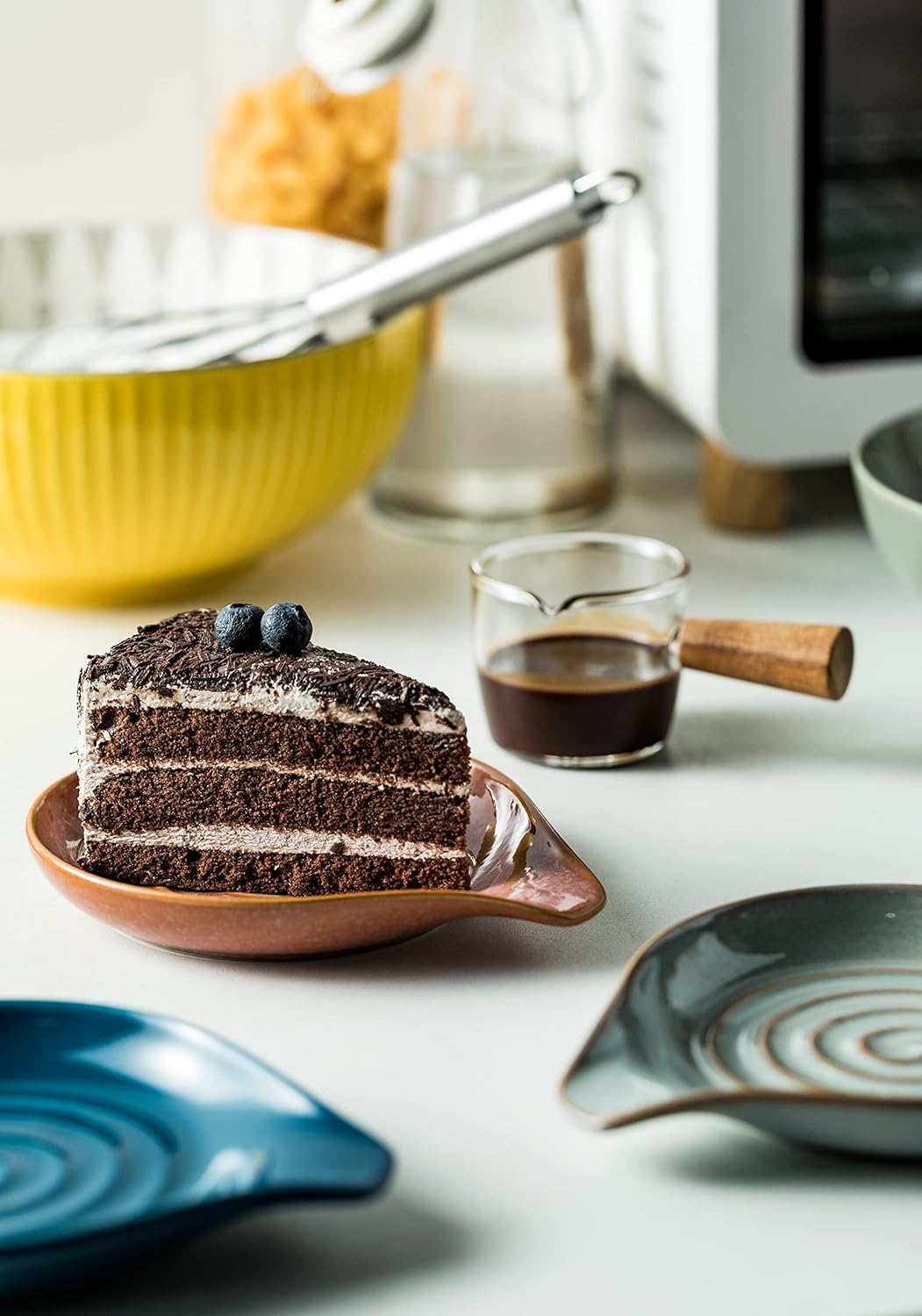 Spoon Rest, Ceramic Cooking Spoon Holder for Kitchen Counter, Large Utensil Rest for Spoons, Ladles, Tongs, Spatula, 5 Inches (Reactive Red Glazed)