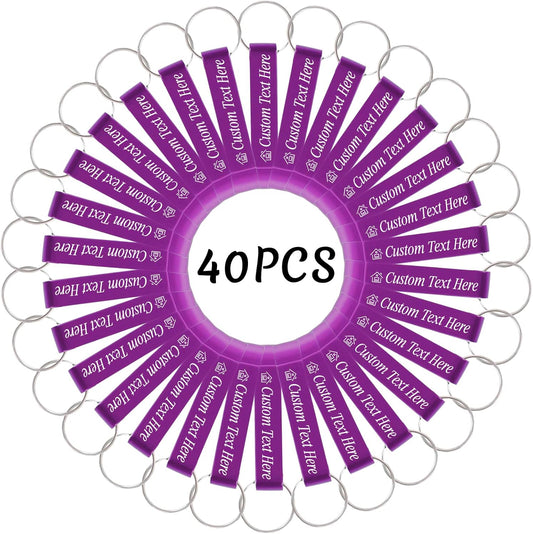 40PCS Personalized Bottle Opener Keychain Bulk Custom Beer Bottle Opener with Logo Text Engraved Wedding Bottle Opener Favors Customized Gifts for Guests Baby Shower Birthday Party-Purple