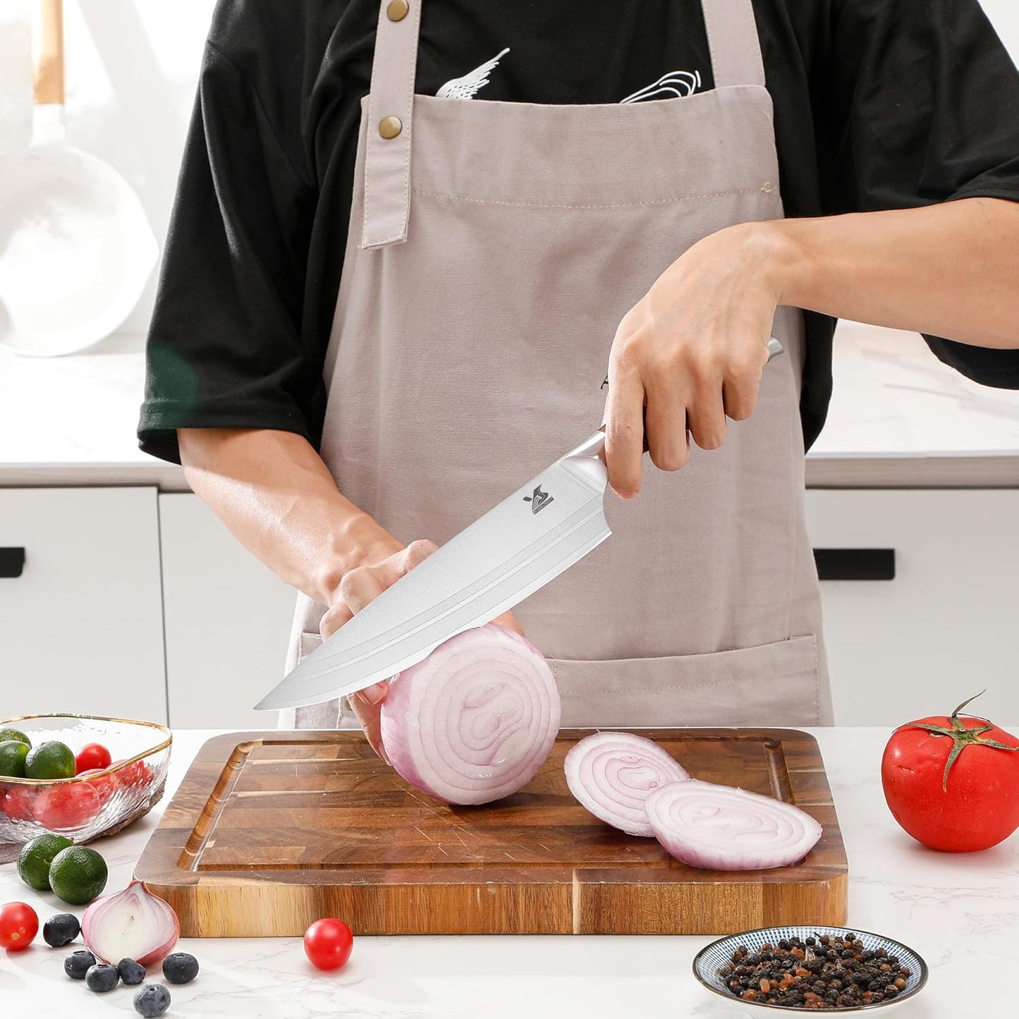 MSY BIGSUNNY 5pcs Knife Set Kitchen Utensils Knife, German Stainless Steel Professional Chef Kitchen Knife Set, Tang Series