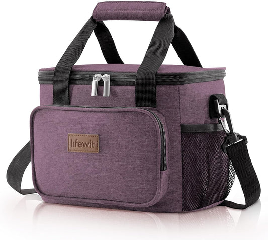 Lifewit Medium Lunch Bag Insulated Lunch Box Soft Cooler Cooling Tote for Adult Men Women, Purple 12-Can (9L)