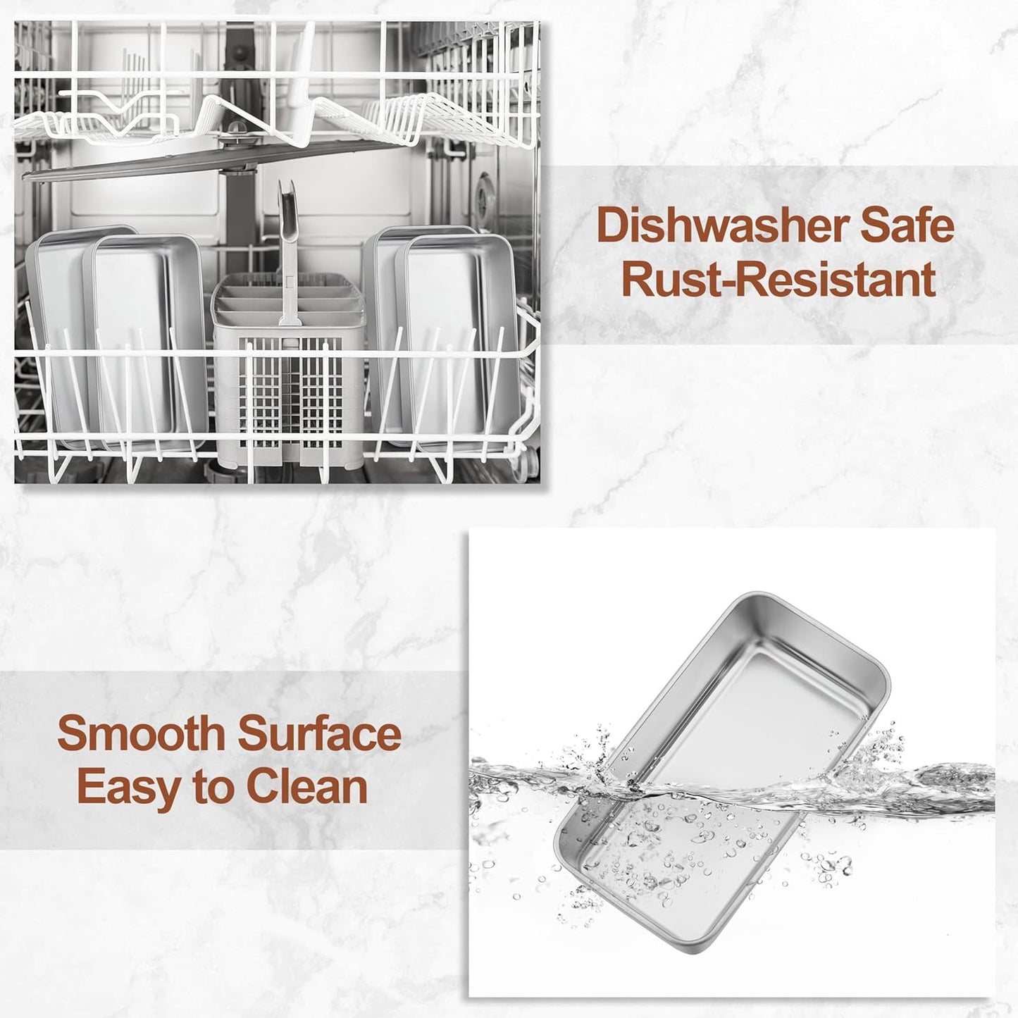 LIANYU 2 Pack Bread Loaf Pans for Baking Bread, 9x5Inch Stainless Steel Meatloaf Baking Pan, Loaf Tin for Homemade Banana Brownies and Pound Cakes, Dishwasher Safe