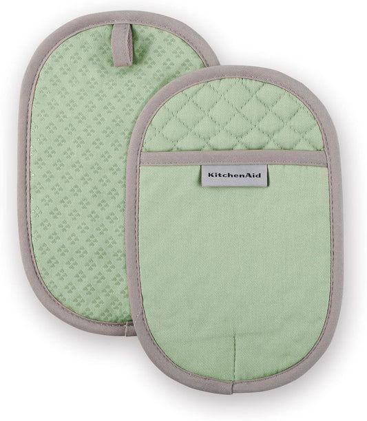 KitchenAid Asteroid Pot Holder 2-Pack Set, Pistachio, 6.5"x10"