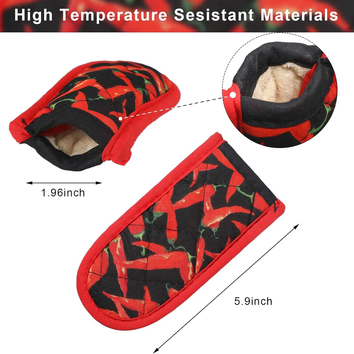 6 Pieces Cast Iron Pan Handle Covers Sleeve Holders Heat Resistant Non-Slip Skillet Pot Holders Kitchen Oven Mitts for BBQ and Baking Supplies,6 Styles