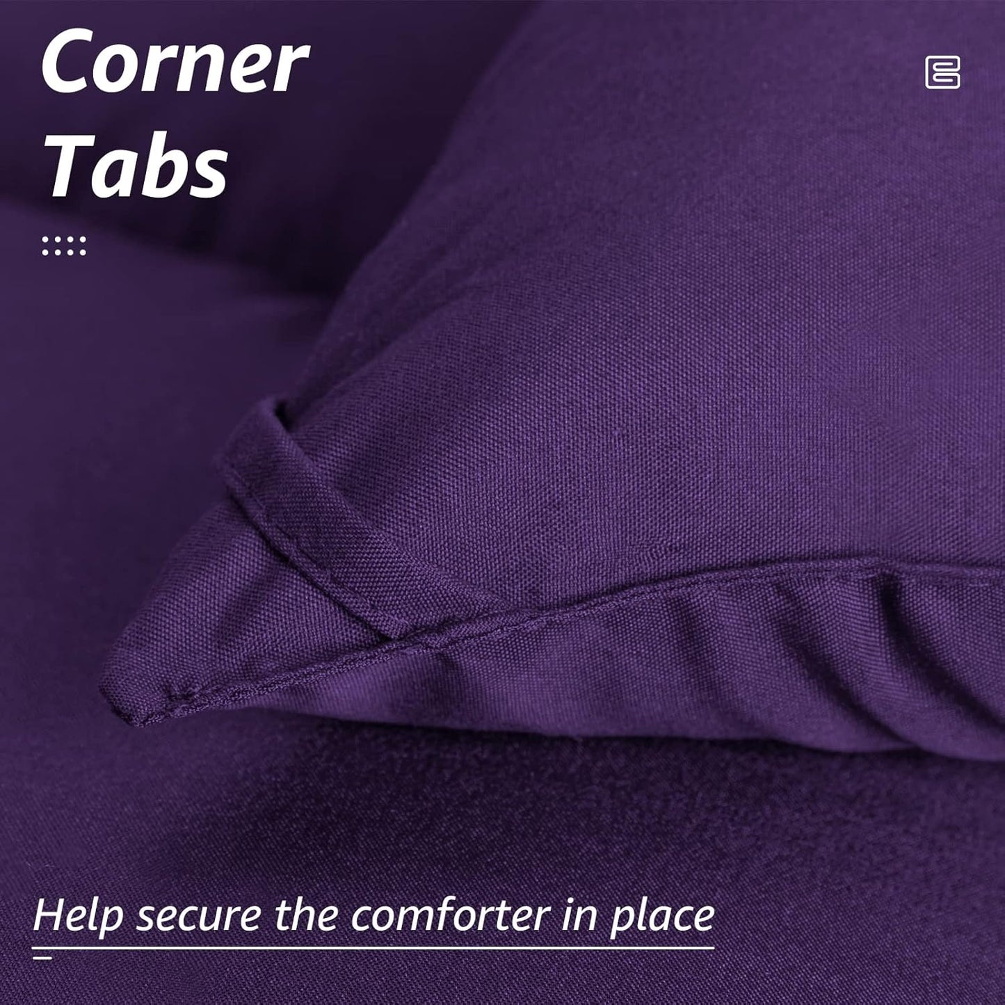 HYLEORY All Season Twin Size Bed Comforter - Cooling Goose Down Alternative Quilted Duvet Insert with Corner Tabs - Winter Warm - Machine Washable - Purple