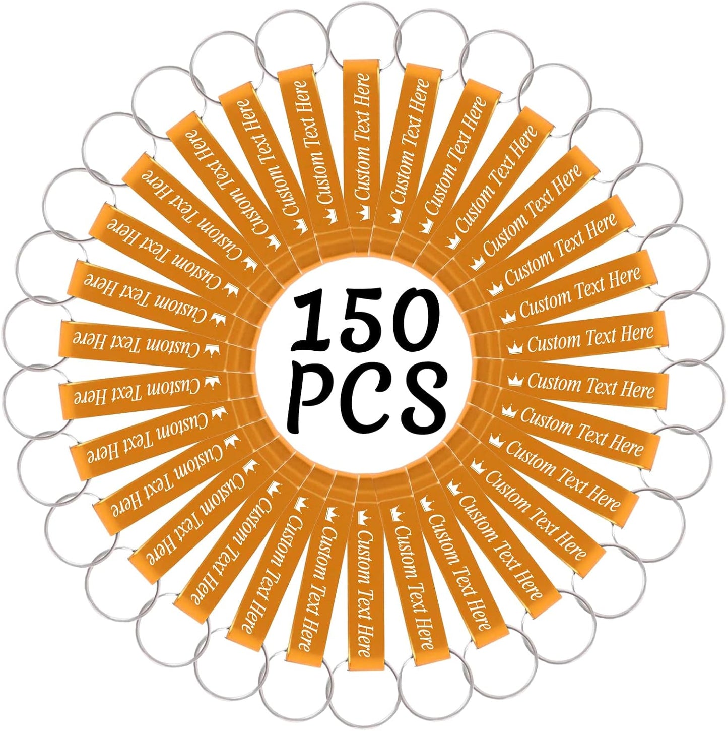 150PCS Personalized Bottle Opener Keychain Bulk Custom Beer Bottle Opener with Logo Text Engraved Wedding Bottle Opener Favors Customized Gifts for Guests Baby Shower Birthday Party-Gold